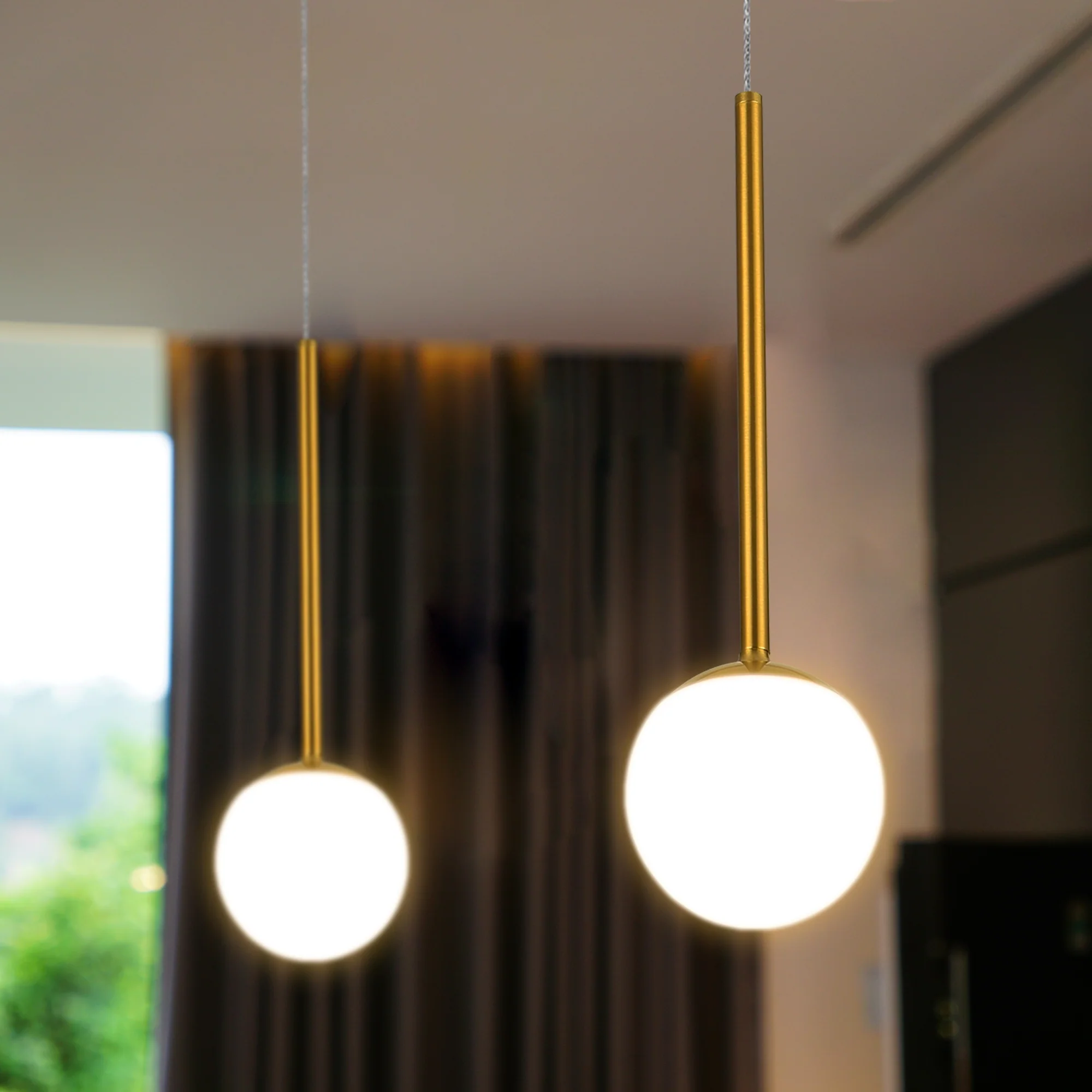 VONN Capri VCP2101AB 5" 1-Light Integrated LED ETL Certified Height Adjustable Pendant, with Glass Shade, Black