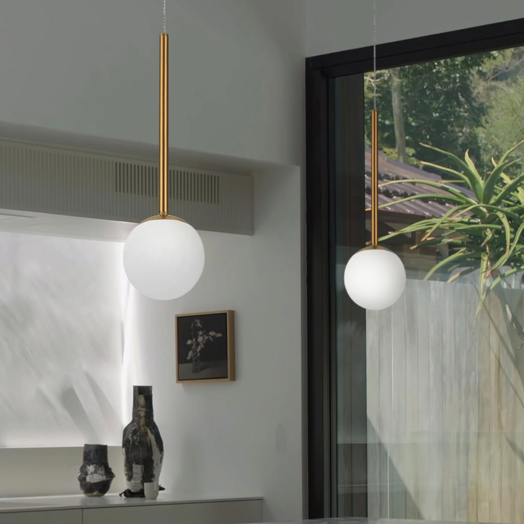 VONN Capri VCP2101AB 5" 1-Light Integrated LED ETL Certified Height Adjustable Pendant, with Glass Shade, Black - Image 4