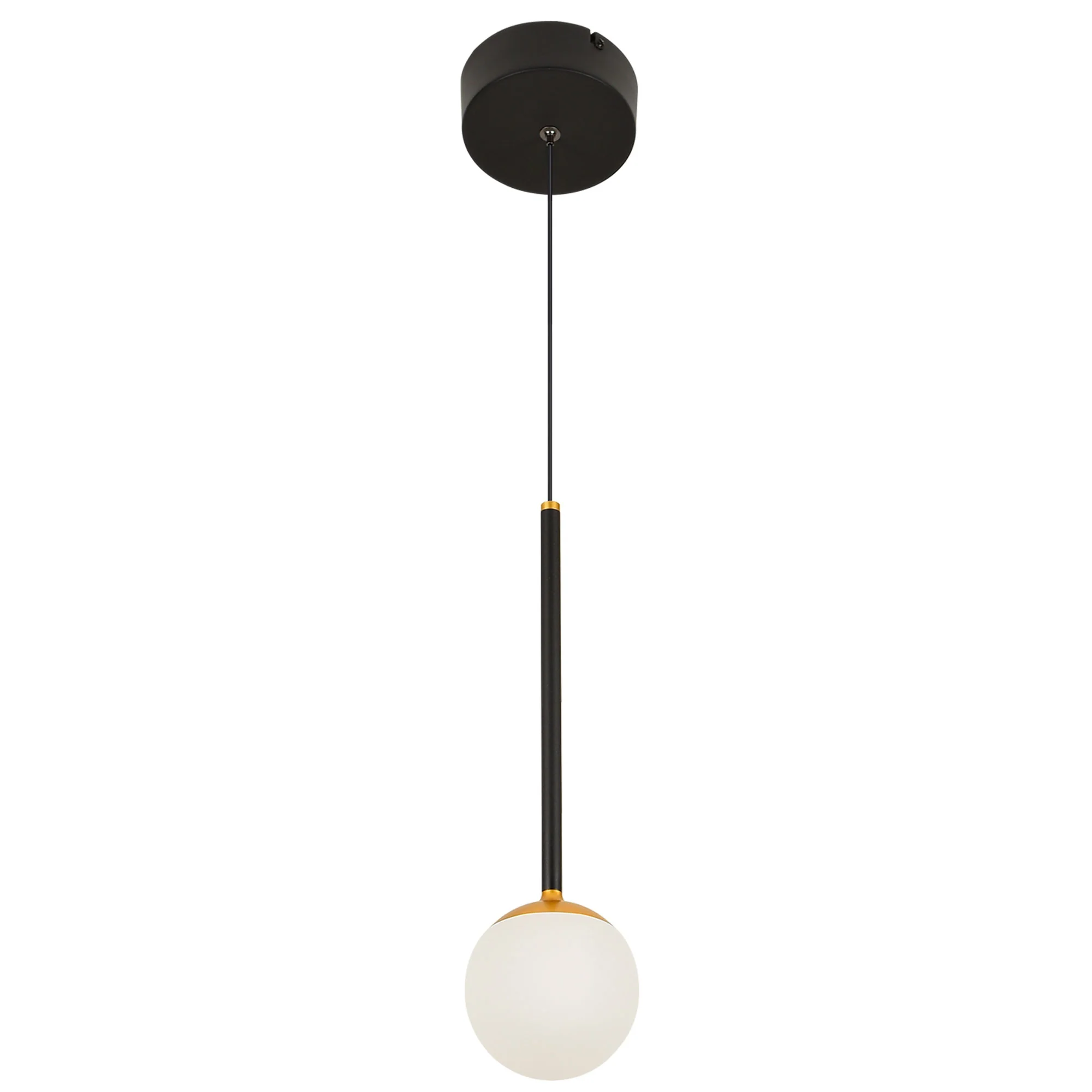 VONN Capri VCP2101BL 5" 1-Light Integrated LED ETL Certified Height Adjustable Pendant, with Glass Shade, Black - Image 10