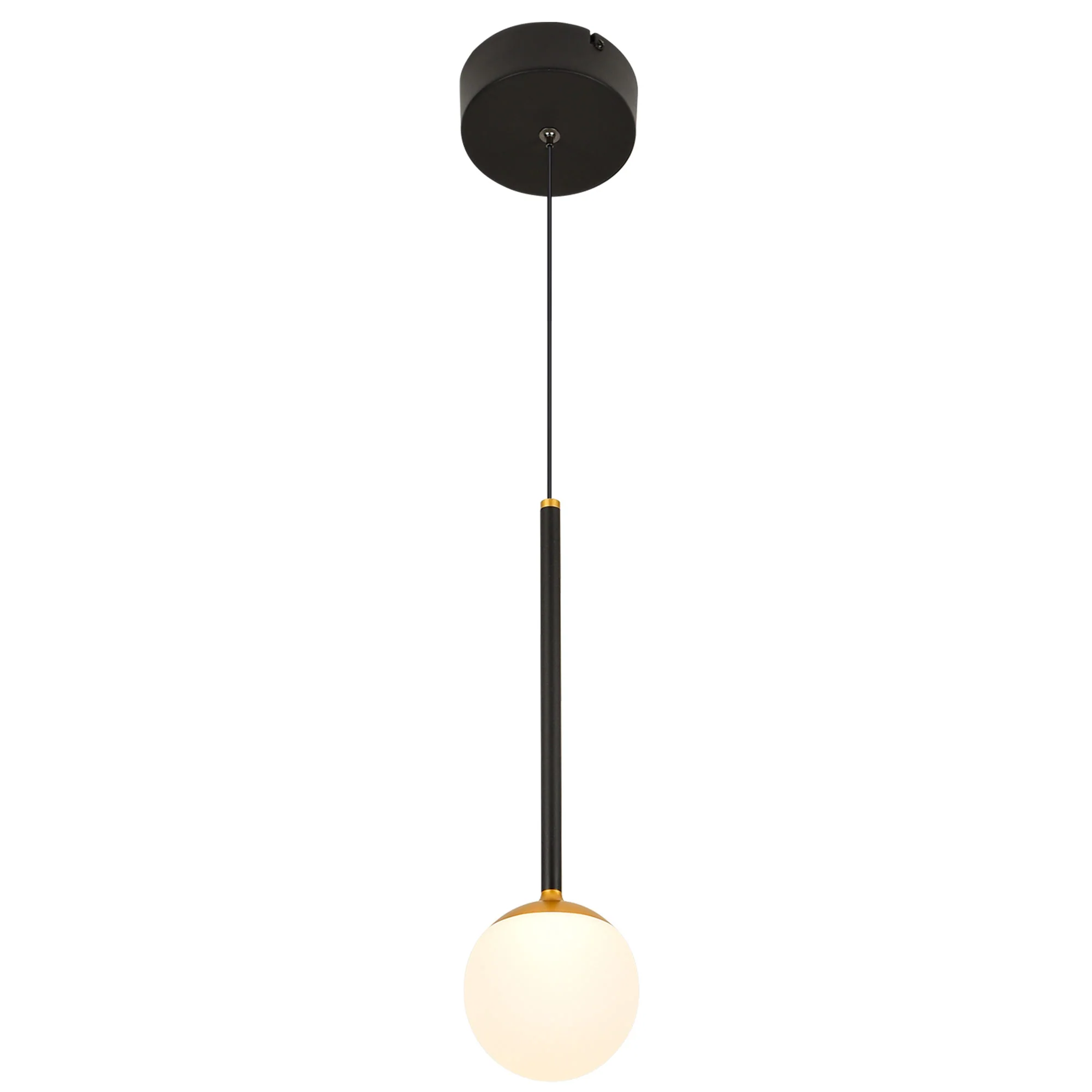 VONN Capri VCP2101BL 5" 1-Light Integrated LED ETL Certified Height Adjustable Pendant, with Glass Shade, Black - Image 11