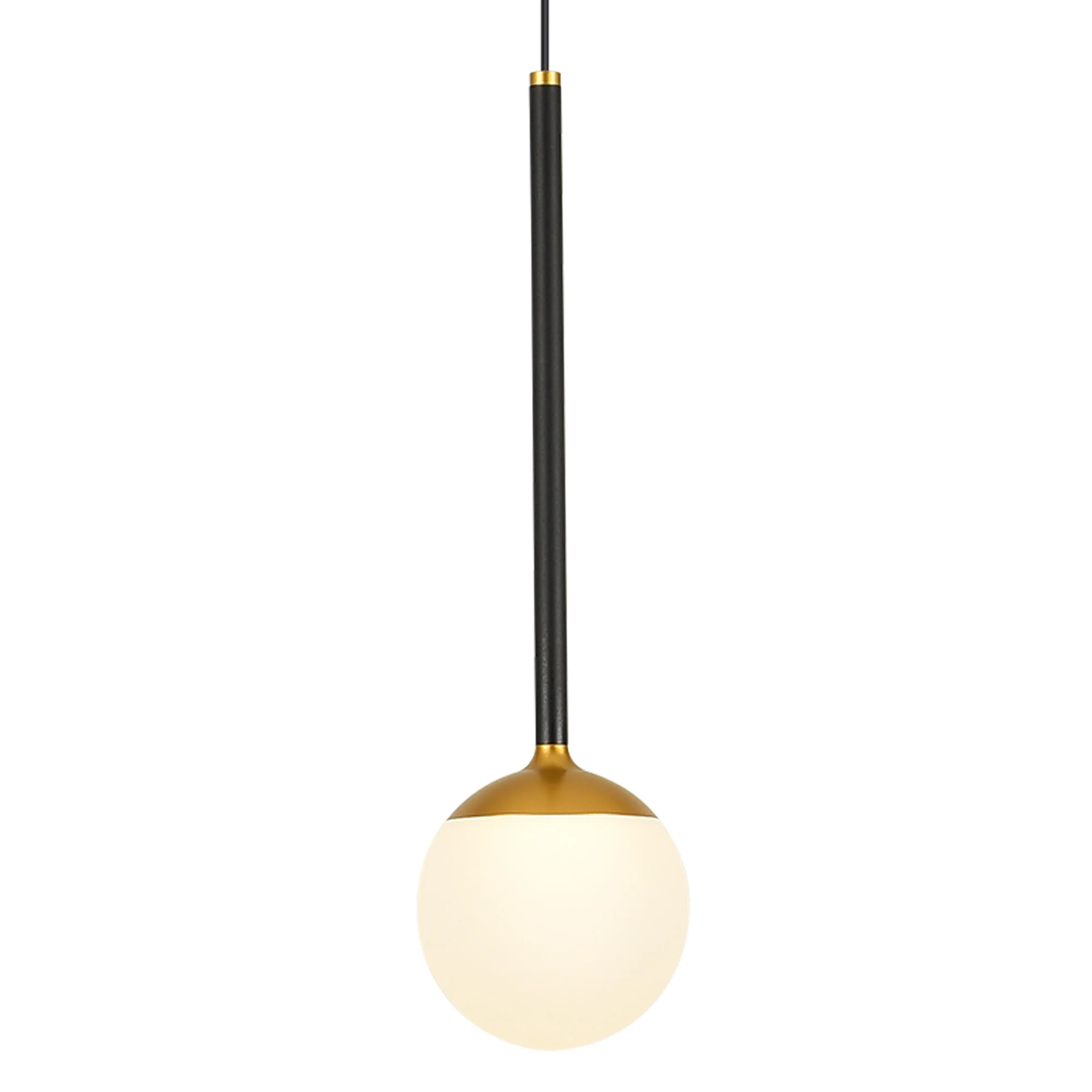 VONN Capri VCP2101BL 5" 1-Light Integrated LED ETL Certified Height Adjustable Pendant, with Glass Shade, Black - Image 9