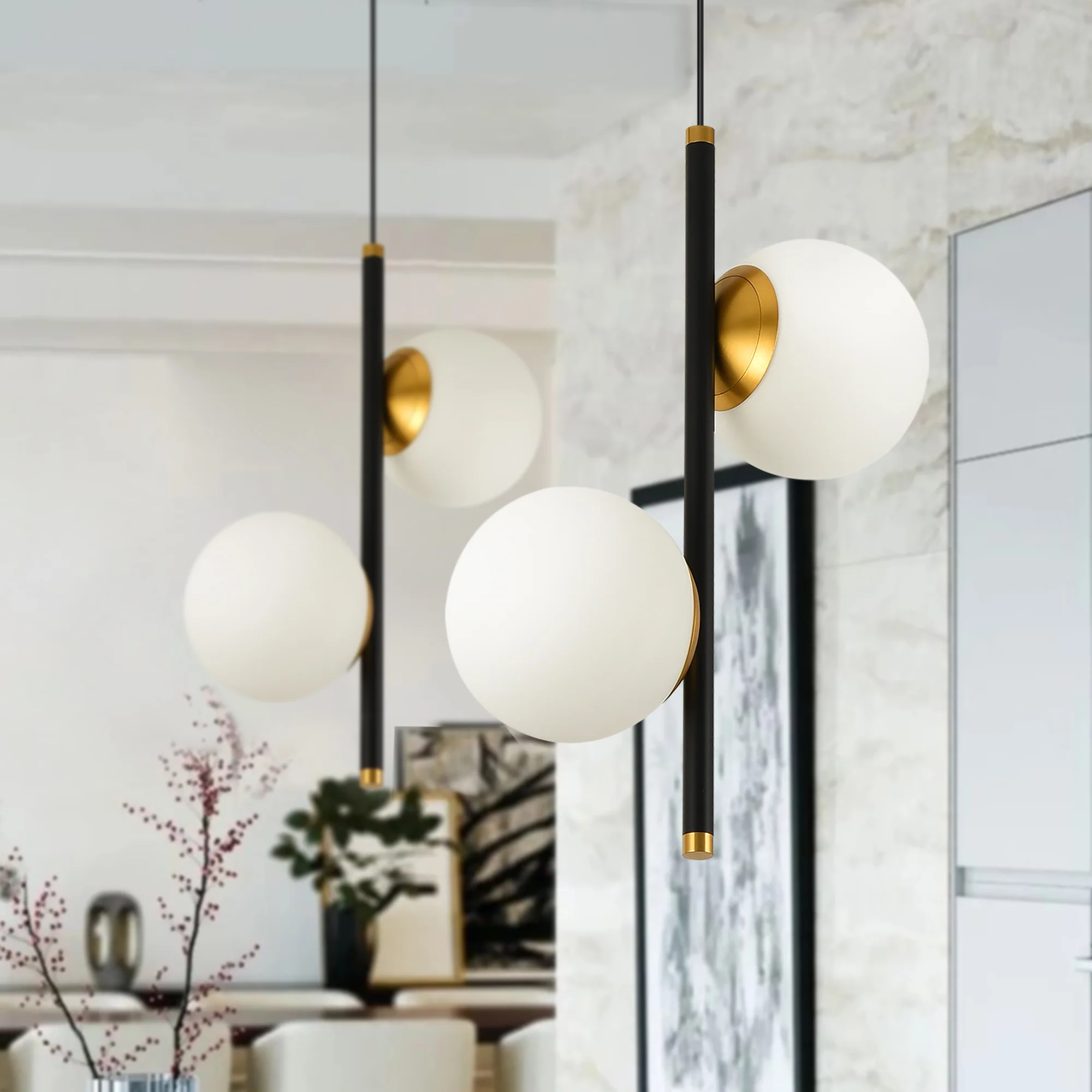 VONN Capri VCP2202BL 100-277V 11" 2-Light Integrated LED ETL Certified Height Adjustable Black Pendant, Black - Image 2