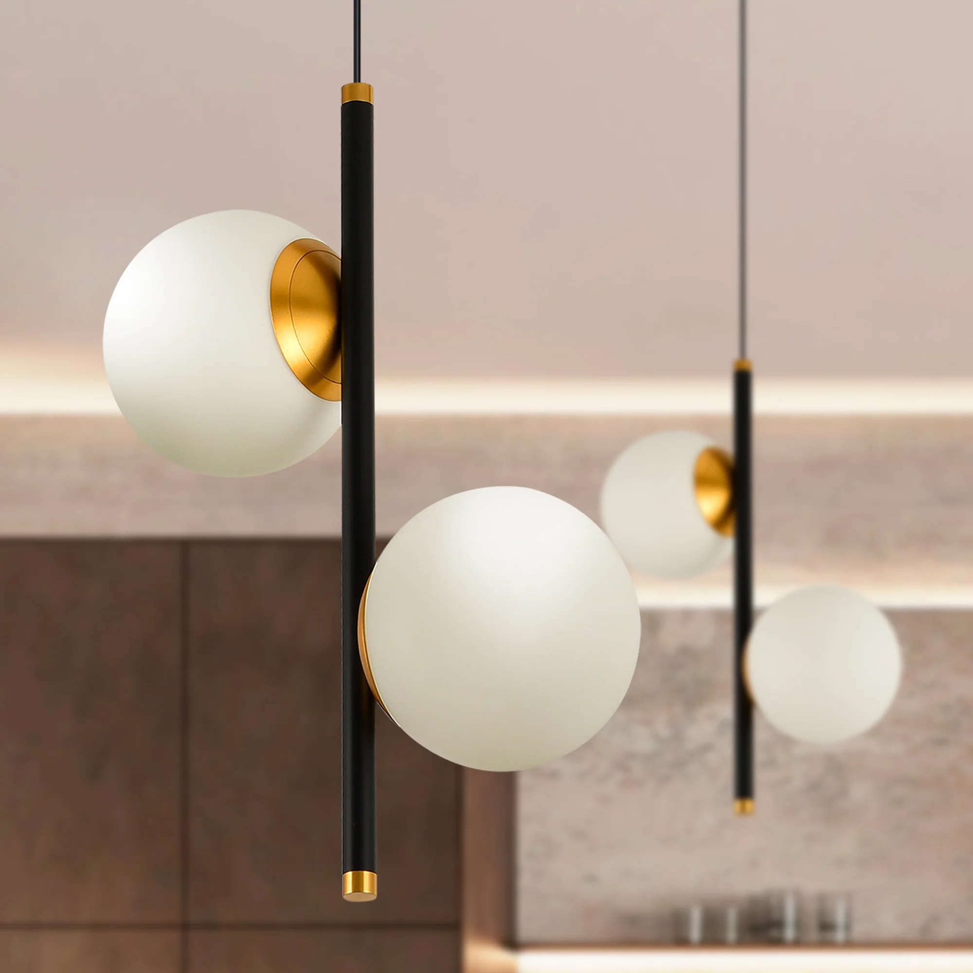 VONN Capri VCP2202BL 100-277V 11" 2-Light Integrated LED ETL Certified Height Adjustable Black Pendant, Black - Image 3