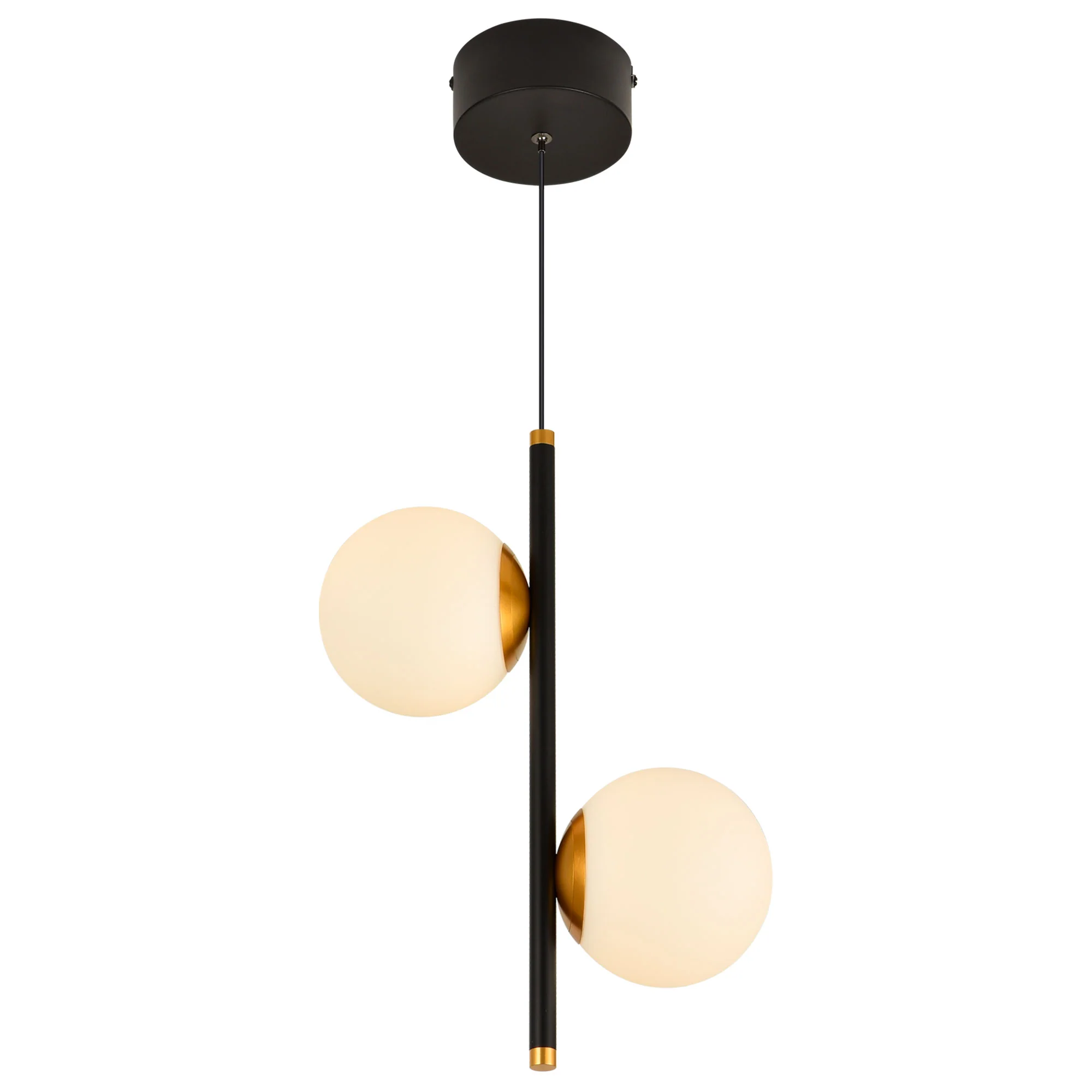VONN Capri VCP2202BL 100-277V 11" 2-Light Integrated LED ETL Certified Height Adjustable Black Pendant, Black - Image 7