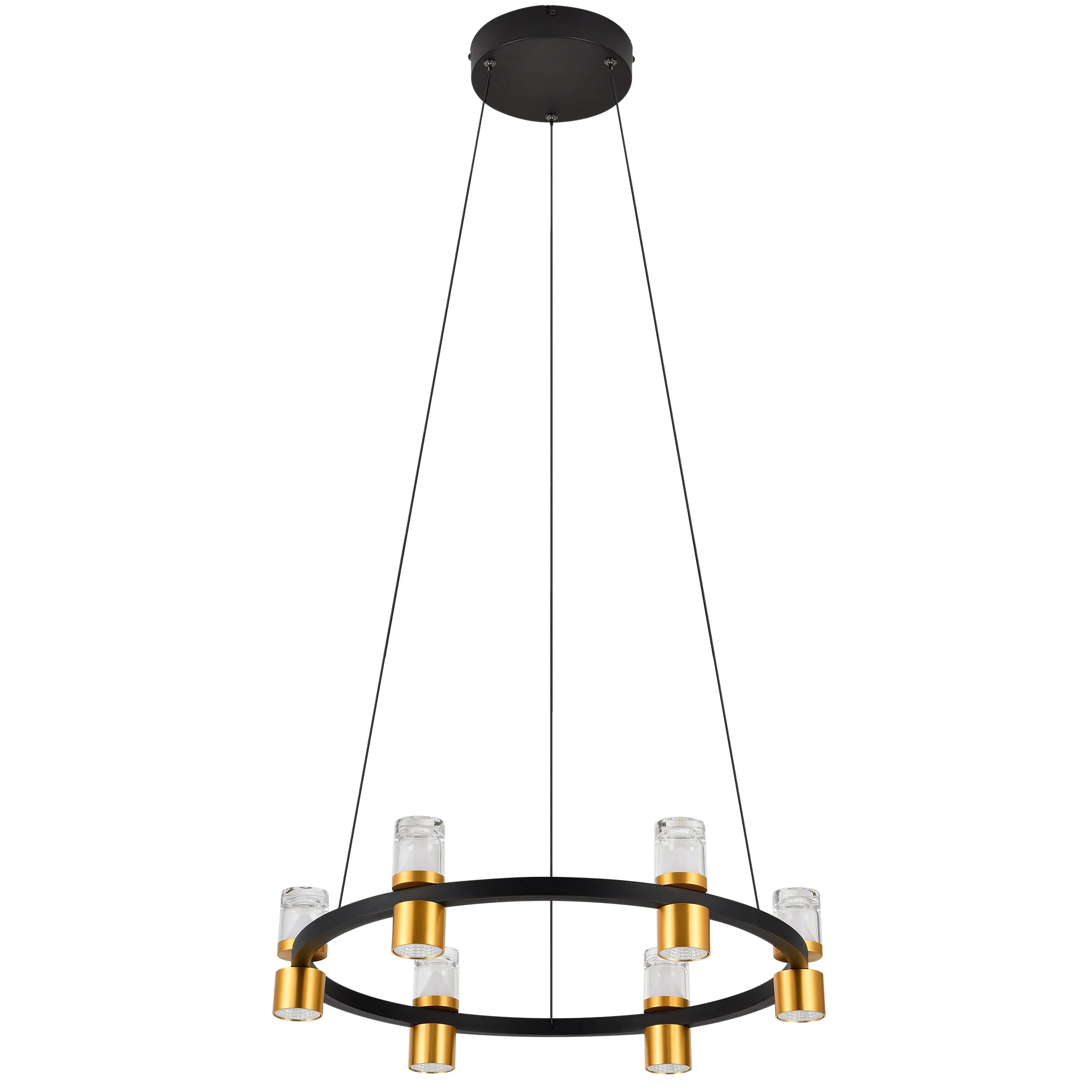 VONN Artisan Ellegi VMC34224BL 24" Integrated LED ETL Certified Pendant, Height Adjustable Chandelier, Black - Image 10