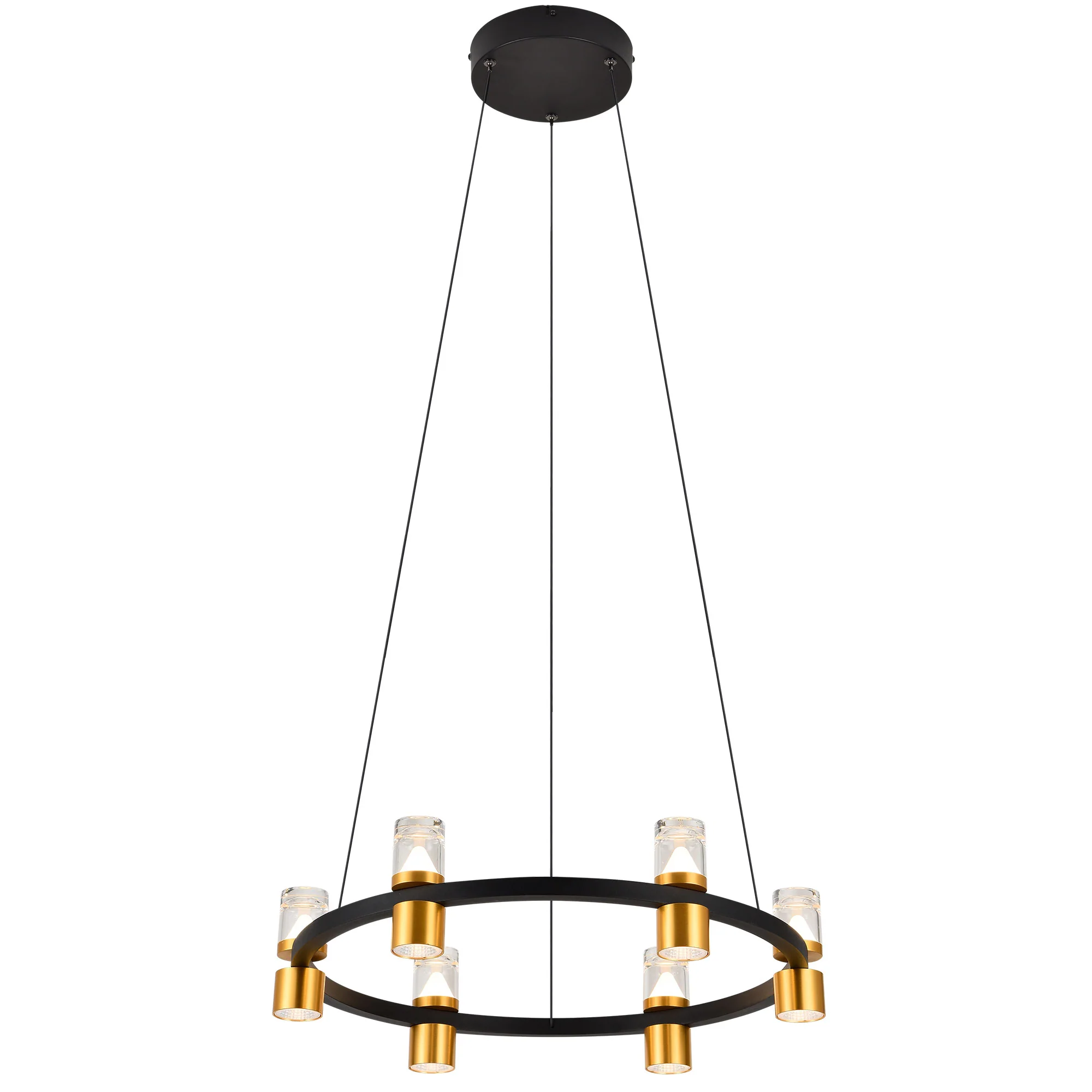 VONN Artisan Ellegi VMC34224BL 24" Integrated LED ETL Certified Pendant, Height Adjustable Chandelier, Black - Image 11