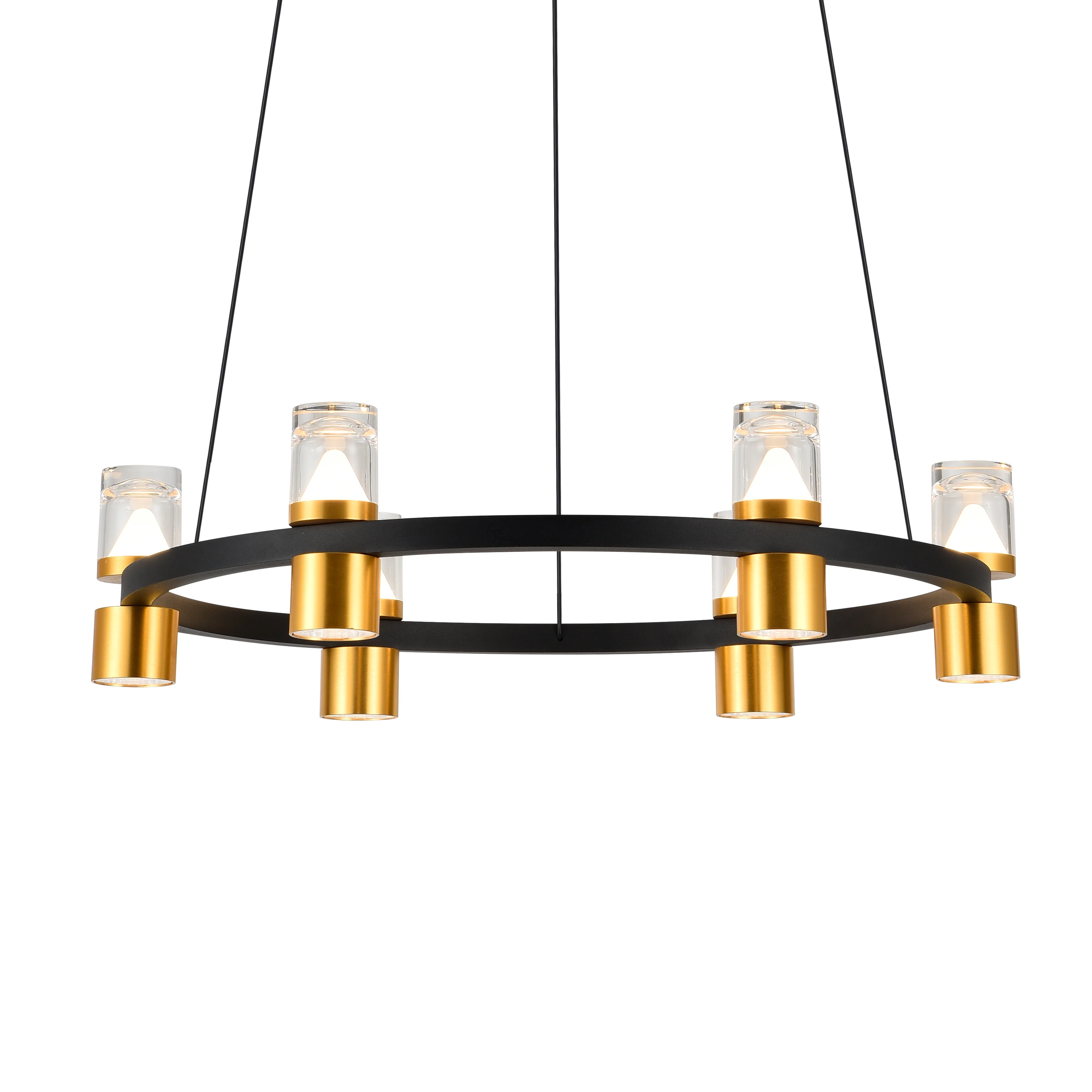 VONN Artisan Ellegi VMC34224BL 24" Integrated LED ETL Certified Pendant, Height Adjustable Chandelier, Black - Image 9
