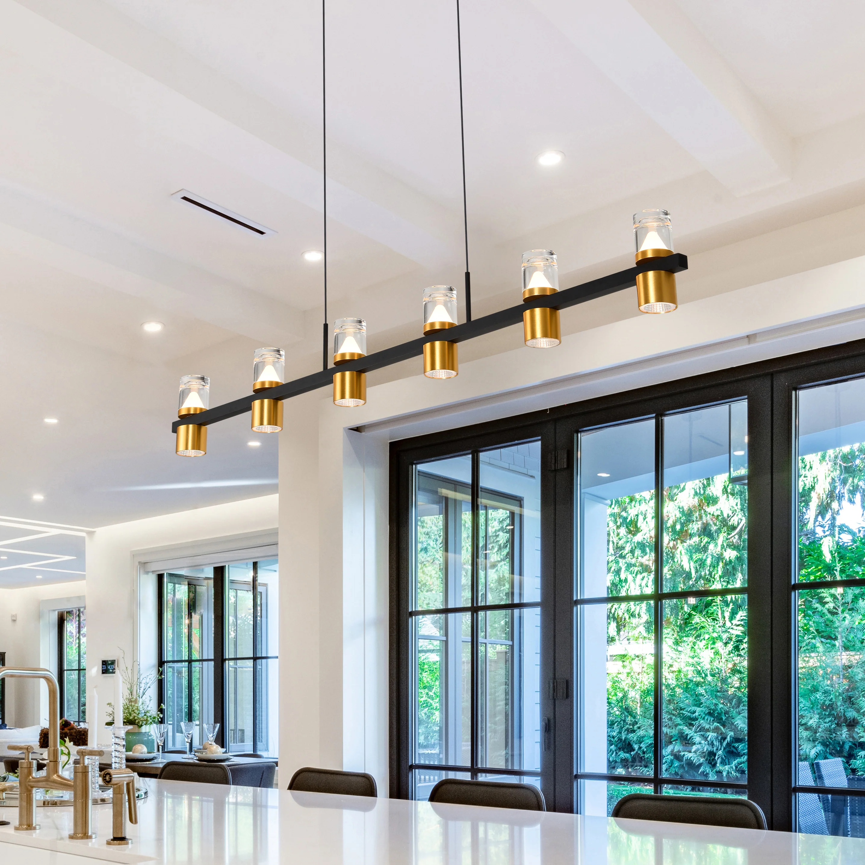 VONN Artisan Ellegi VMC34247BL 47" Integrated LED ETL Certified Pendant, Height Adjustable Chandelier, Black - Image 2