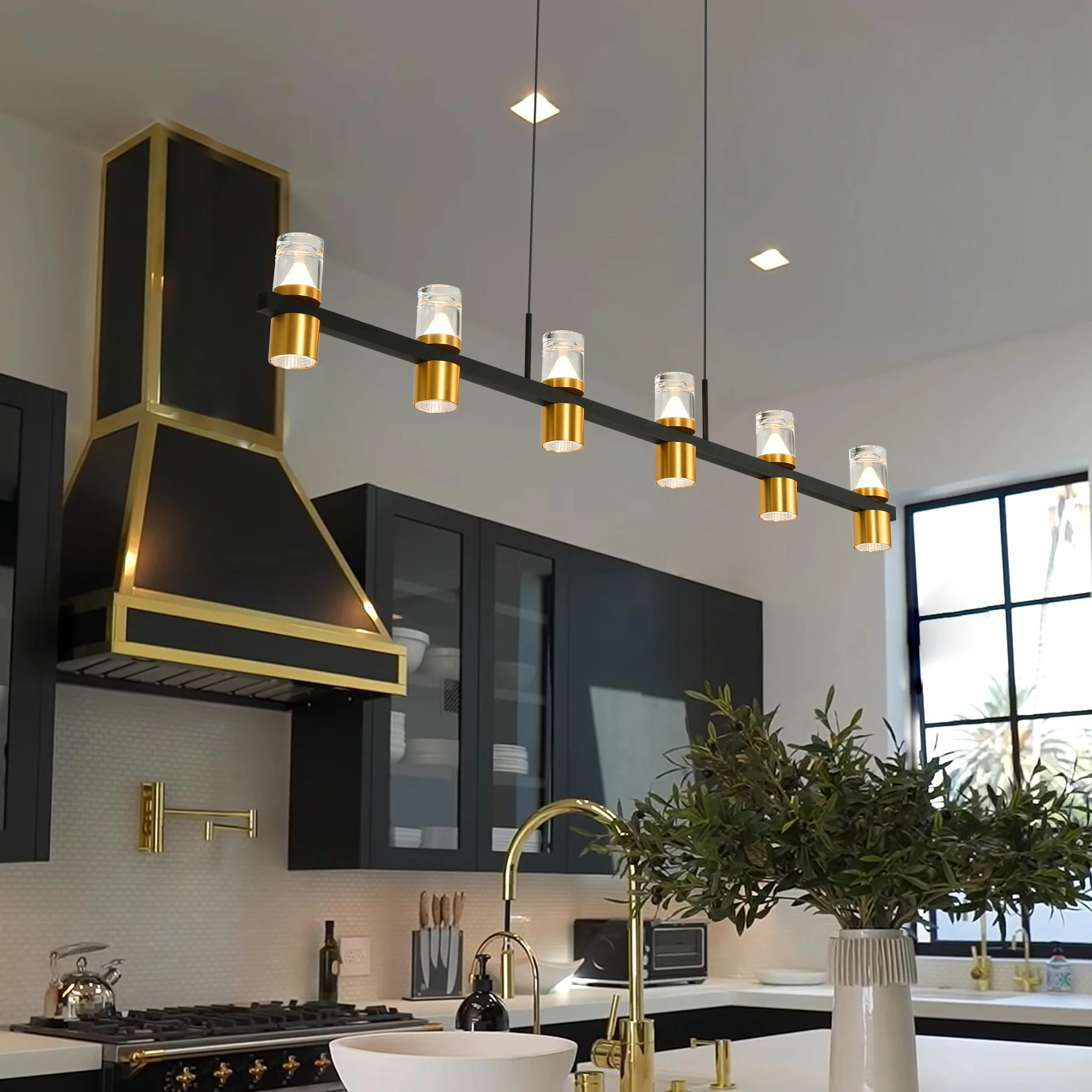 VONN Artisan Ellegi VMC34247BL 47" Integrated LED ETL Certified Pendant, Height Adjustable Chandelier, Black - Image 3