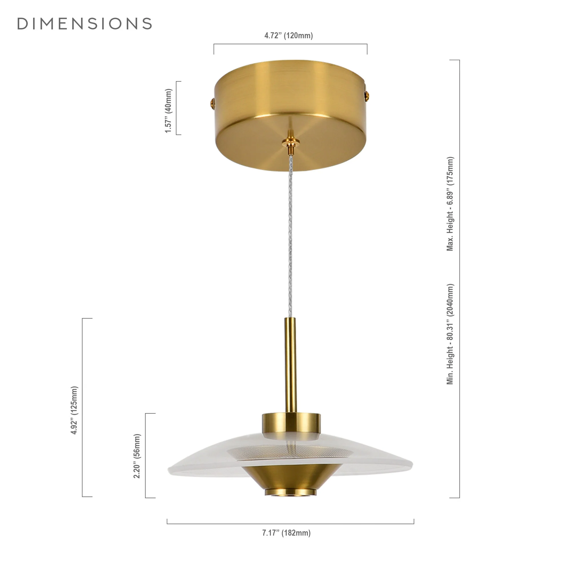 VONN Artisan Ferrara VAP2321AB 7" Integrated LED ETL Certified Height Adjustable Pendant, Antique Brass - Image 7