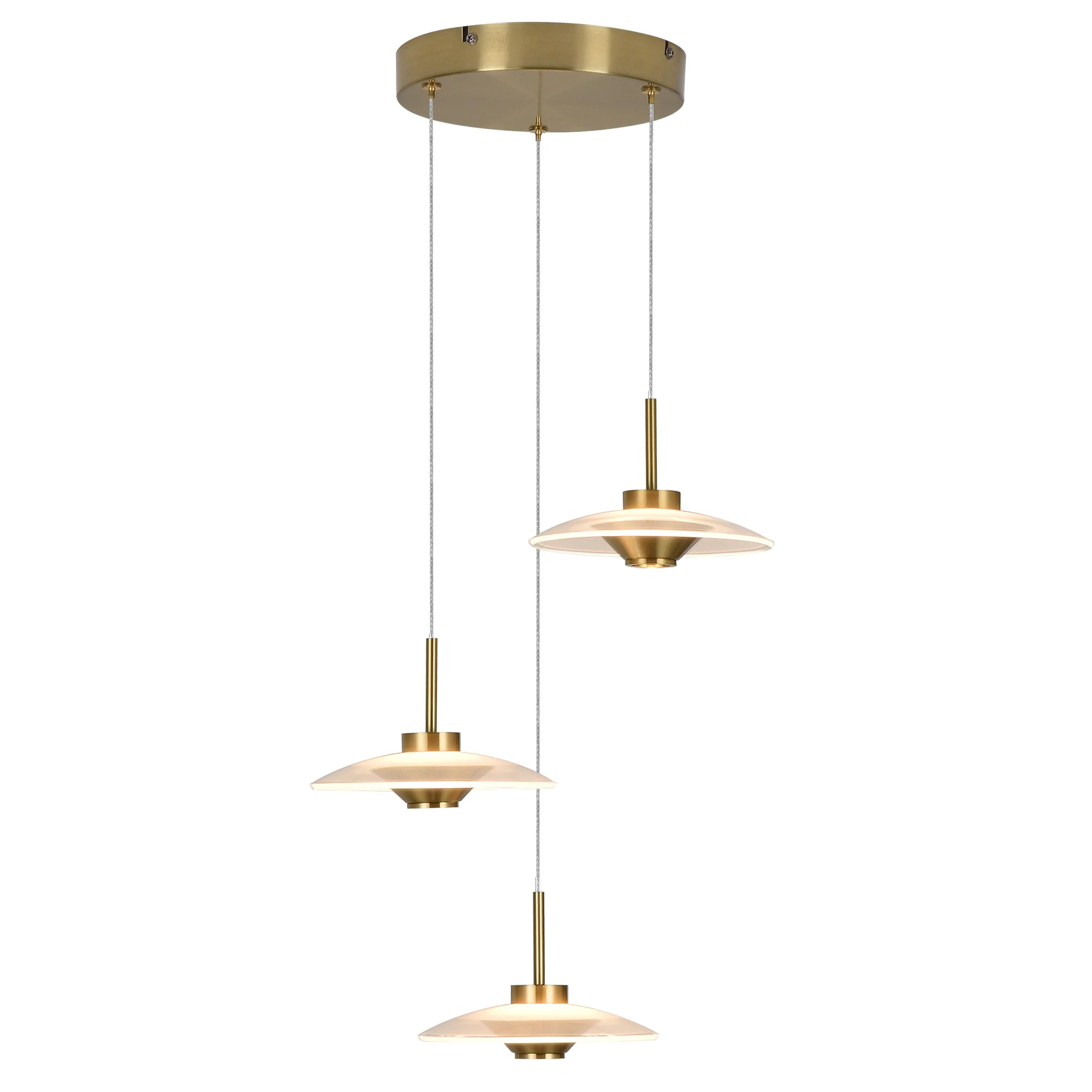 VONN Artisan Ferrara VAP2323AB 16" Integrated LED ETL Certified Pendant, Height Adjustable Chandelier, Antique Brass - Image 8