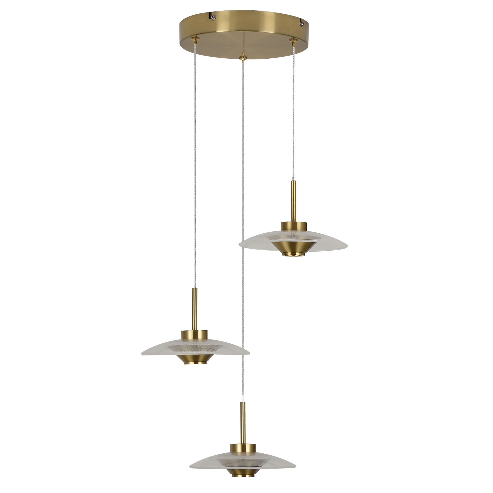 VONN Artisan Ferrara VAP2323AB 16" Integrated LED ETL Certified Pendant, Height Adjustable Chandelier, Antique Brass - Image 9