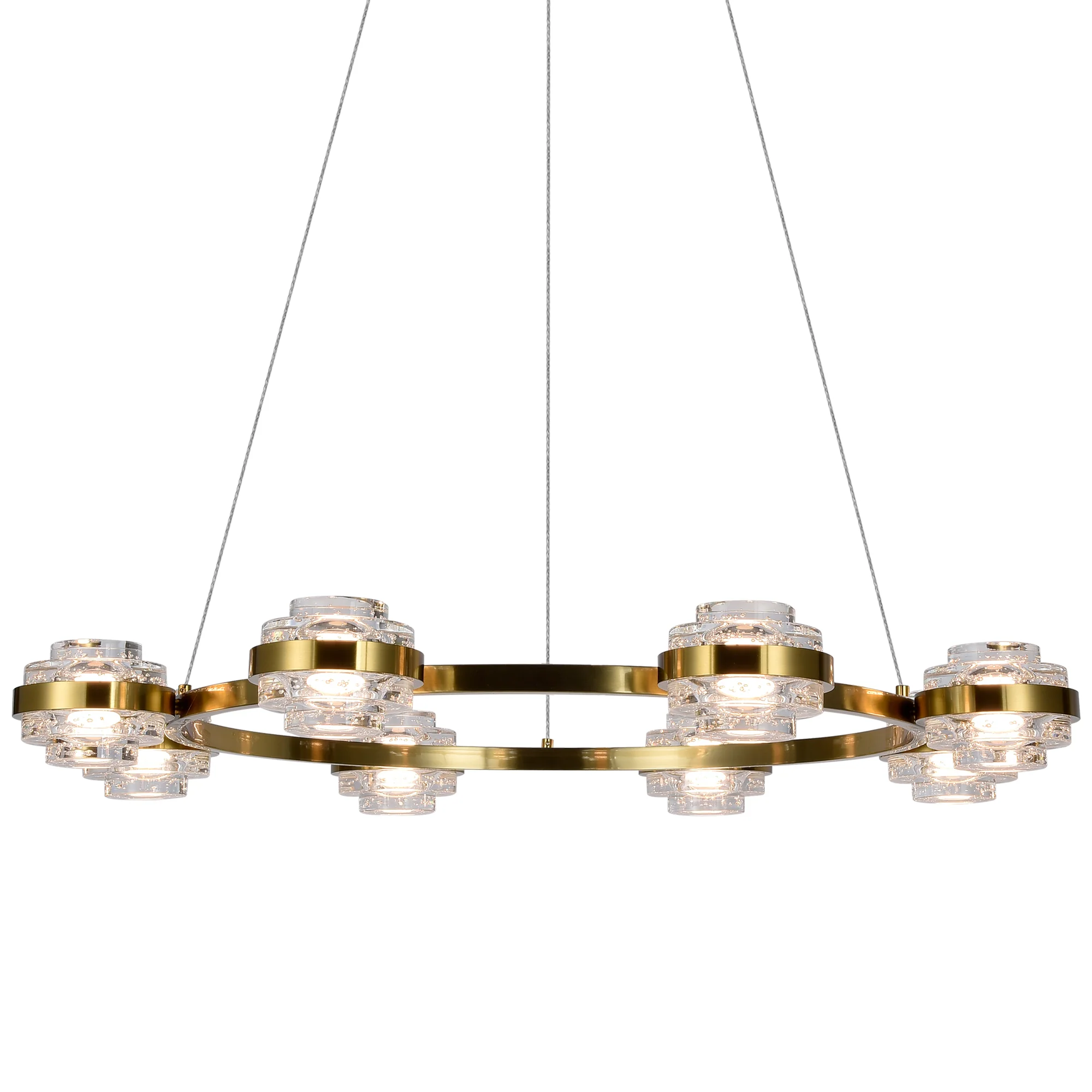 VONN Artisan Milano VAC3338AB 33" Integrated LED ETL Certified Pendant, Height Adjustable Ring Chandelier, Antique Brass - Image 7