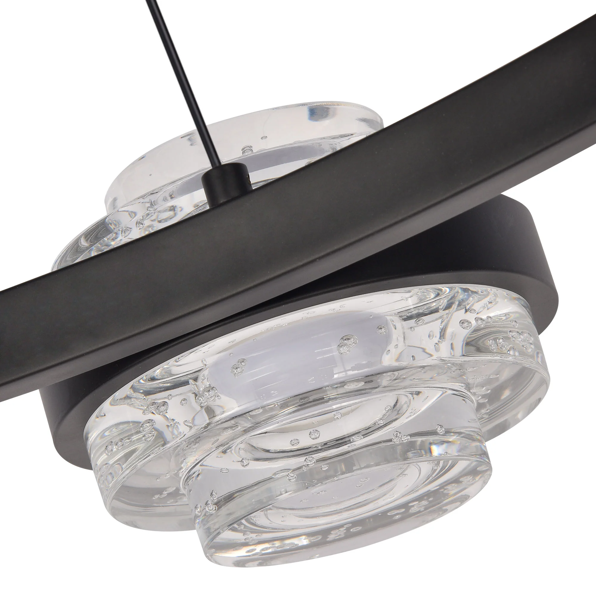 VONN Artisan Milano VAC3338BL 33" Integrated LED ETL Certified Pendant, Height Adjustable Ring Chandelier, Black - Image 11