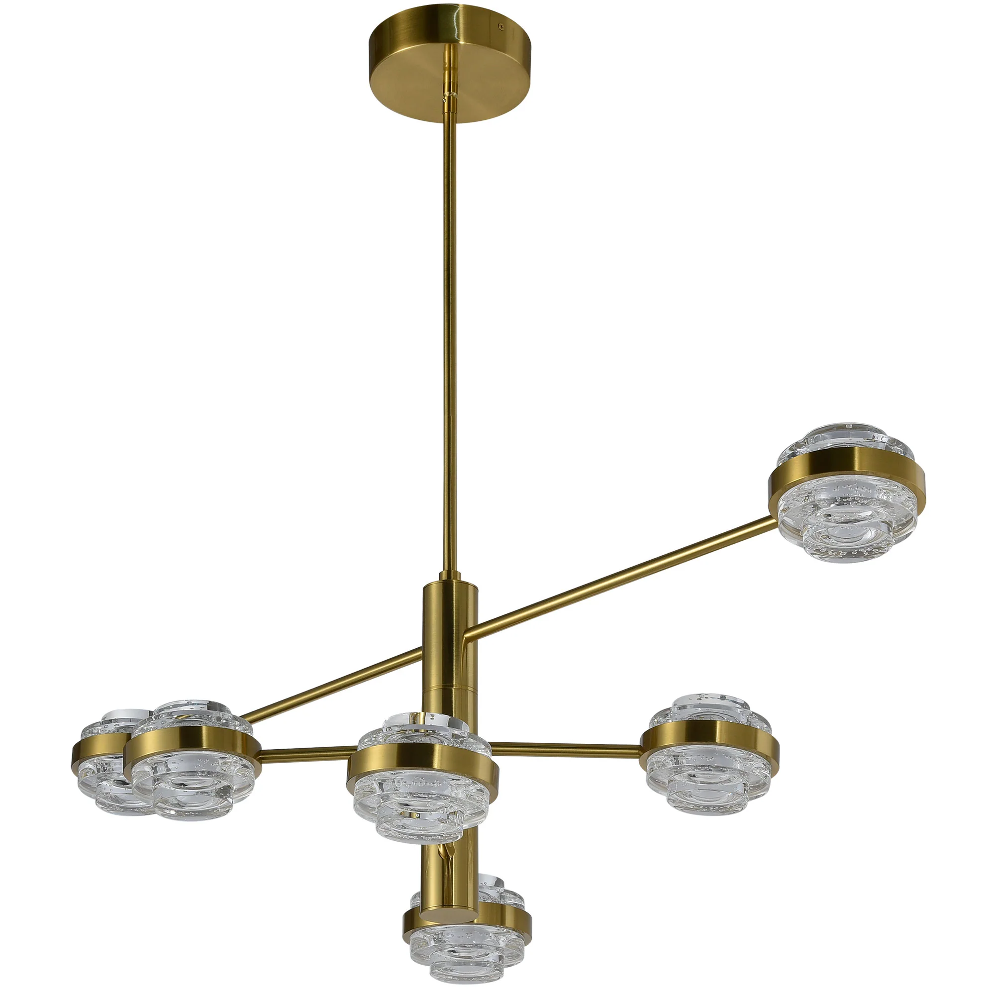 VONN Artisan Milano VAC333RD6AB 40" Integrated LED ETL Certified Chandelier with Height Adjustable Rods, Antique Brass - Image 7