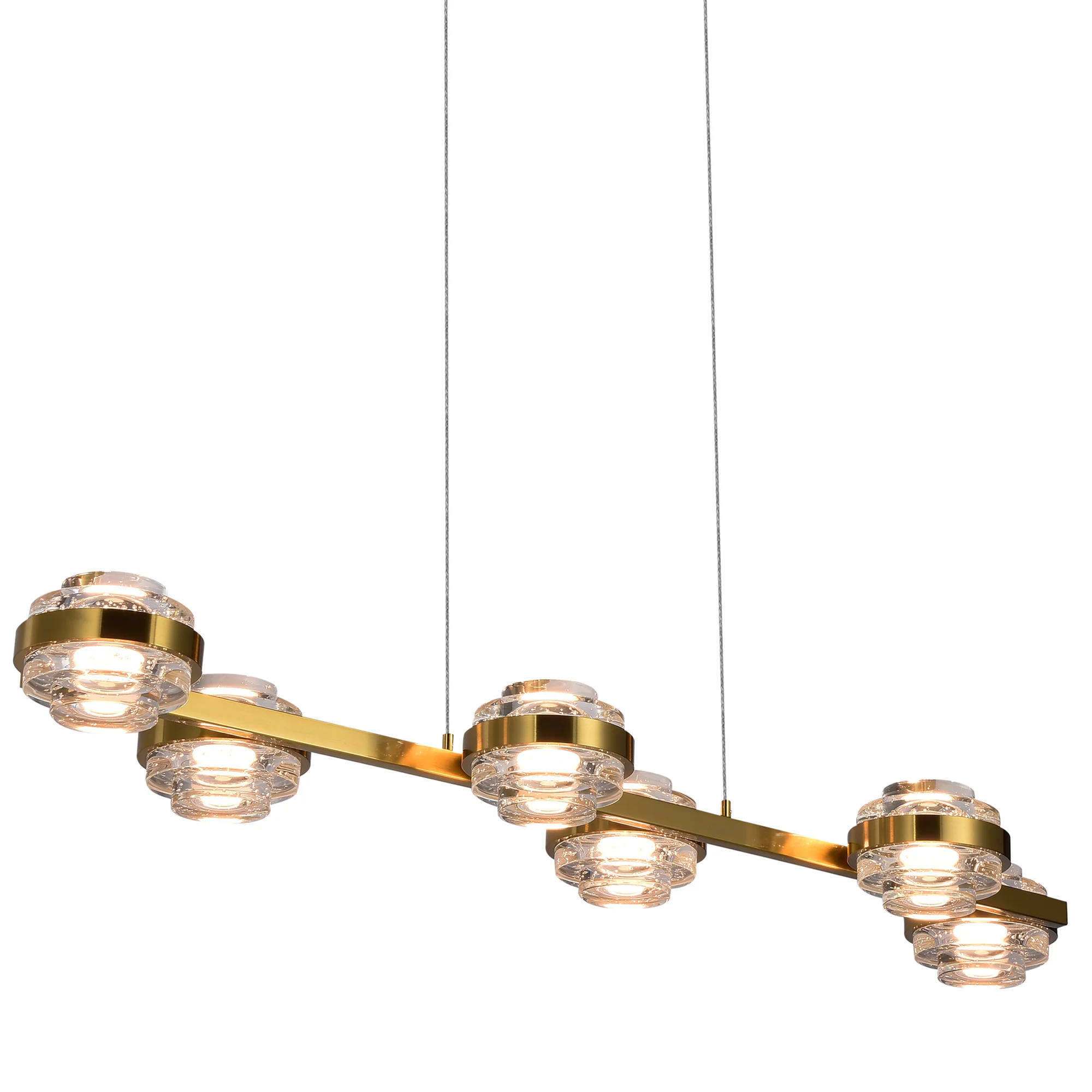 VONN Artisan Milano VAC3LN336AB 39" Integrated LED ETL Certified Pendant, Height Adjustable Chandelier, Antique Brass - Image 7