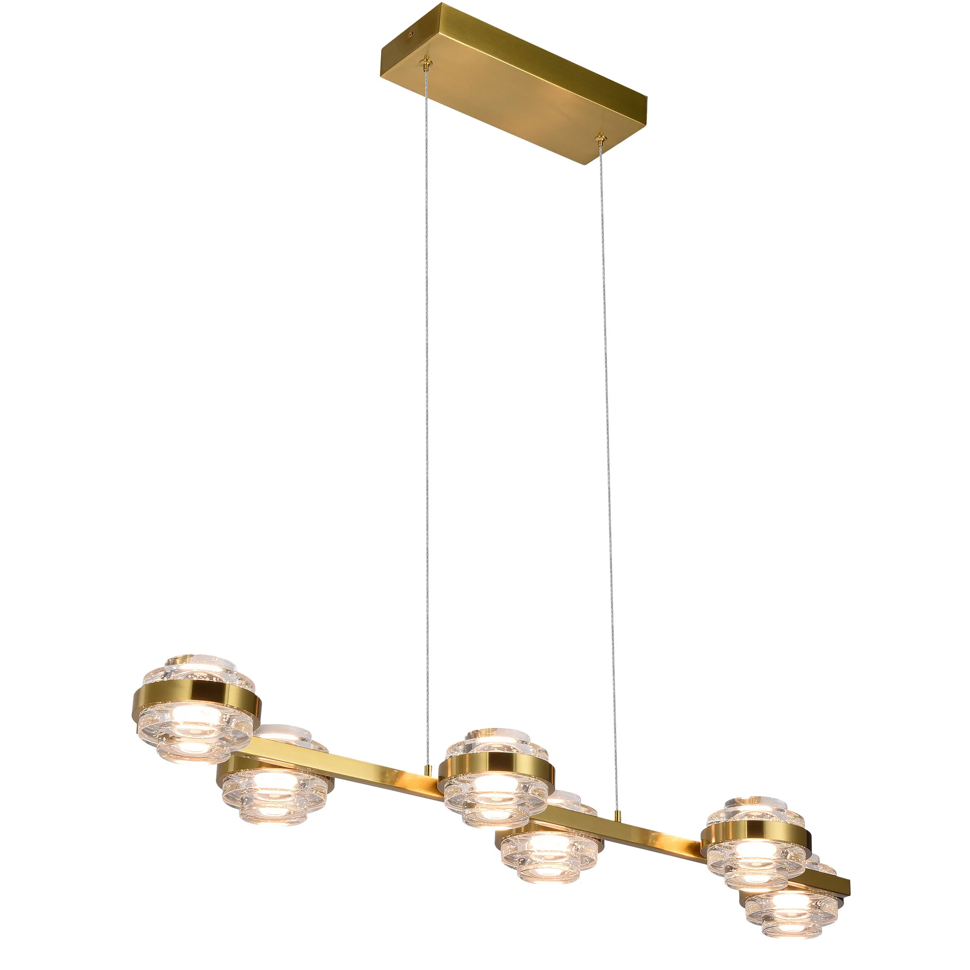 VONN Artisan Milano VAC3LN336AB 39" Integrated LED ETL Certified Pendant, Height Adjustable Chandelier, Antique Brass - Image 8