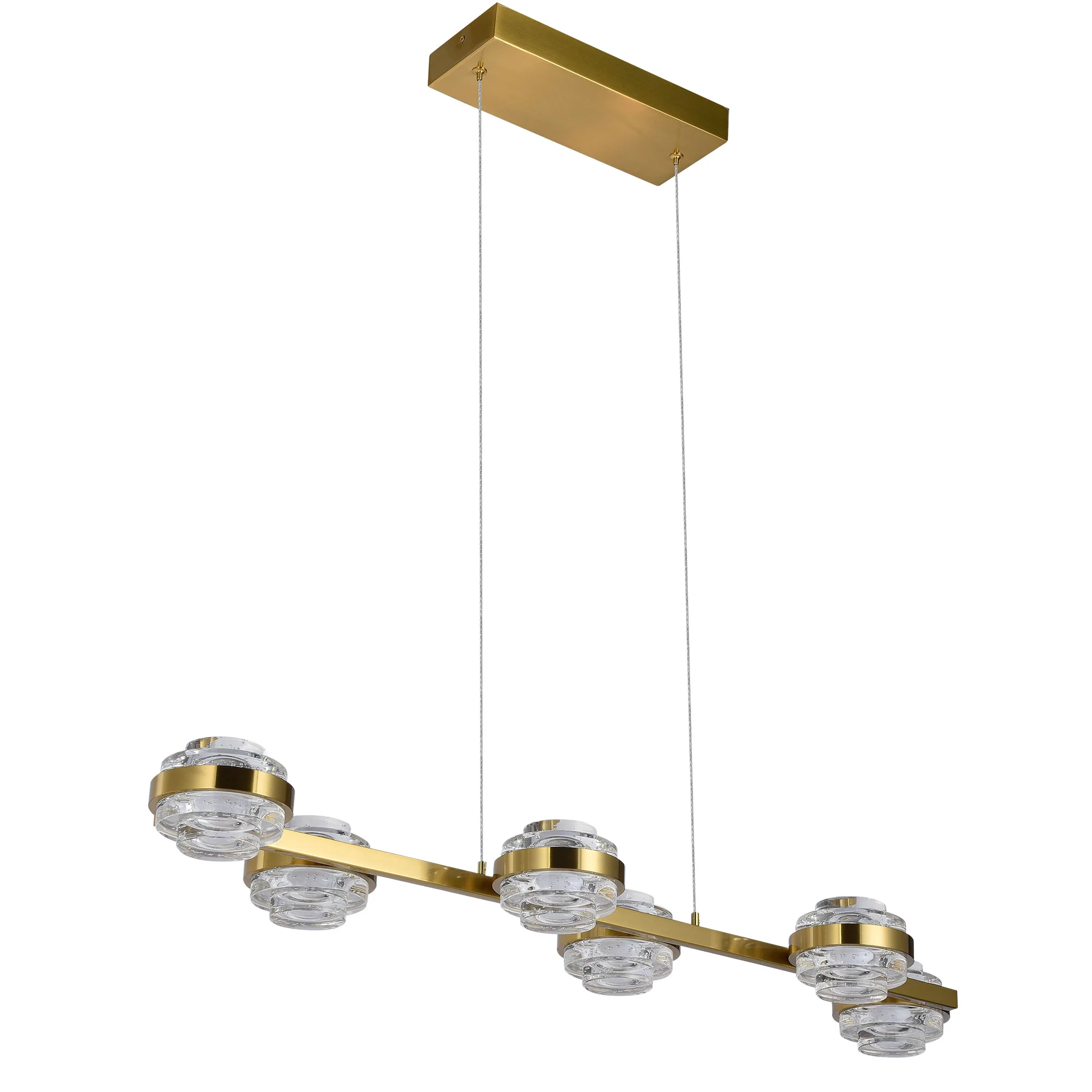 VONN Artisan Milano VAC3LN336AB 39" Integrated LED ETL Certified Pendant, Height Adjustable Chandelier, Antique Brass - Image 9