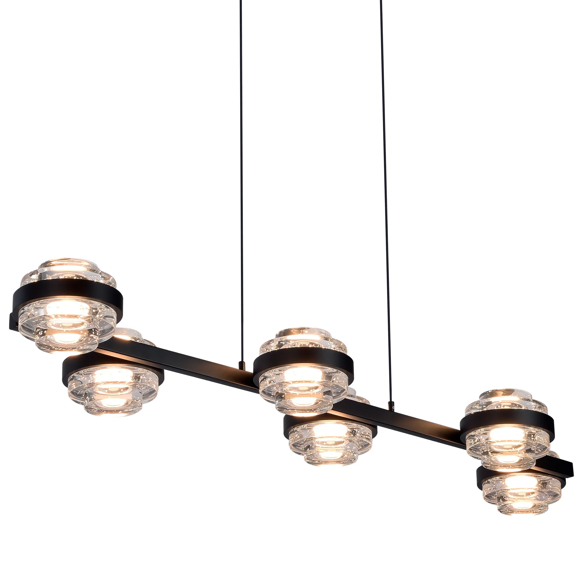 VONN Artisan Milano VAC3LN336BL 39" Integrated LED ETL Certified Pendant, Height Adjustable Chandelier, Black - Image 6
