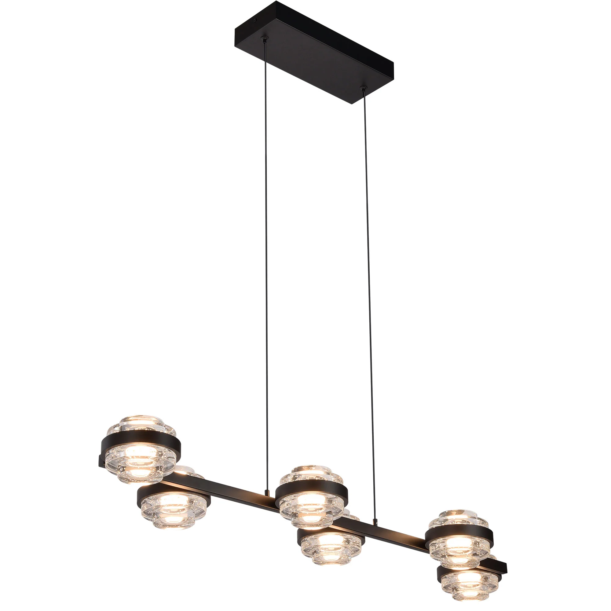 VONN Artisan Milano VAC3LN336BL 39" Integrated LED ETL Certified Pendant, Height Adjustable Chandelier, Black - Image 7
