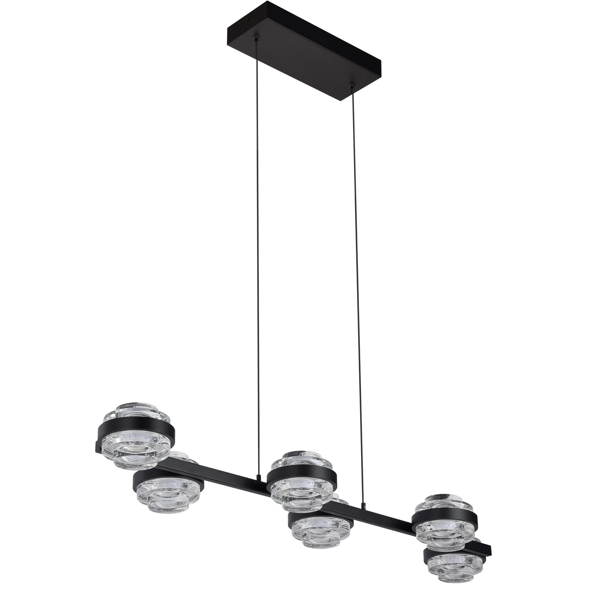 VONN Artisan Milano VAC3LN336BL 39" Integrated LED ETL Certified Pendant, Height Adjustable Chandelier, Black - Image 8