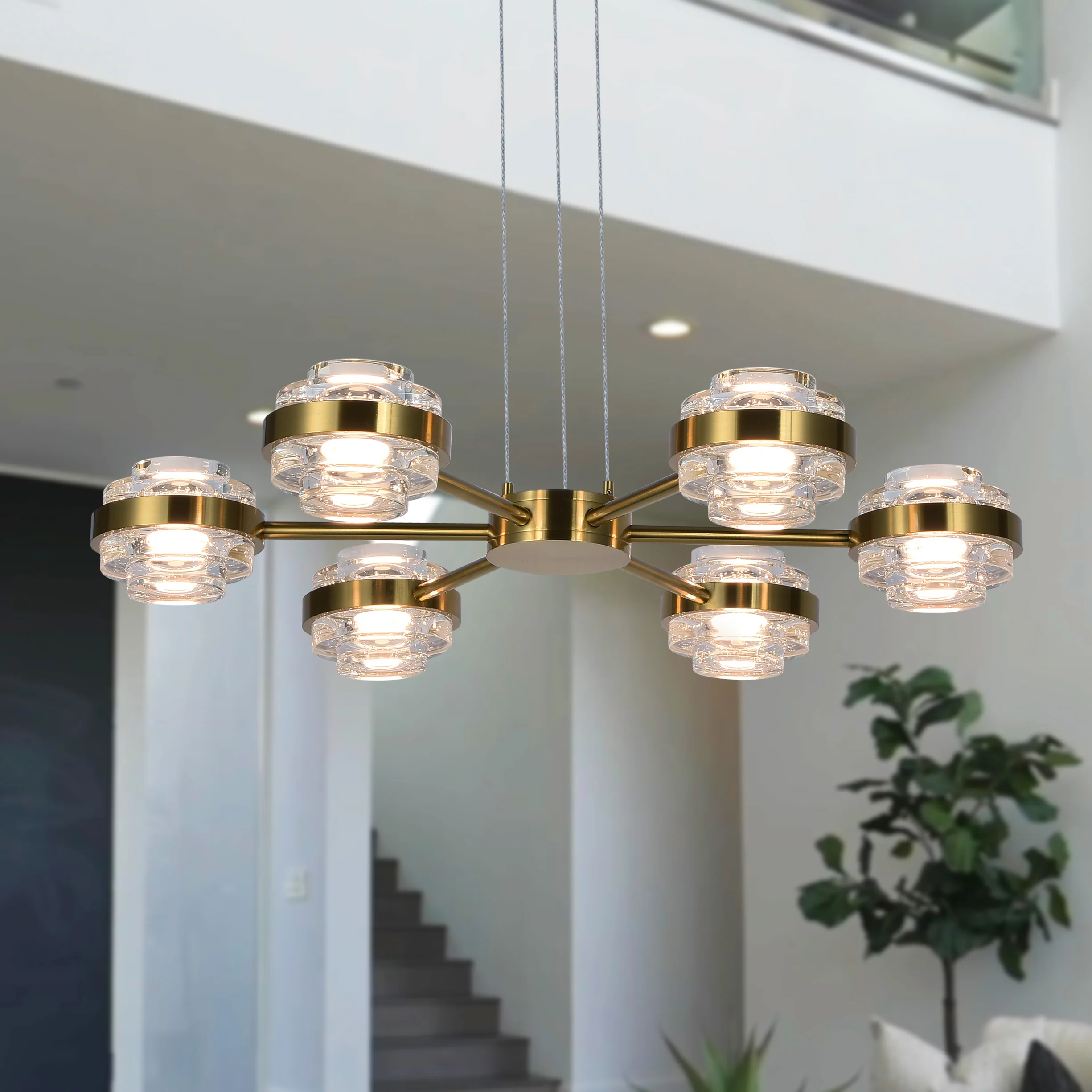 VONN Artisan Milano VAP2336AB 25" Integrated LED ETL Certified Pendant, Height Adjustable Chandelier, Antique Brass