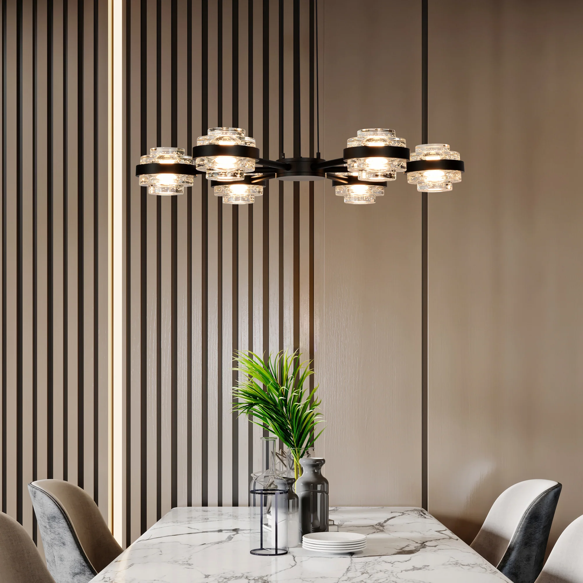 VONN Artisan Milano VAP2336BL 25" Integrated LED ETL Certified Pendant, Height Adjustable Chandelier, Black - Image 5