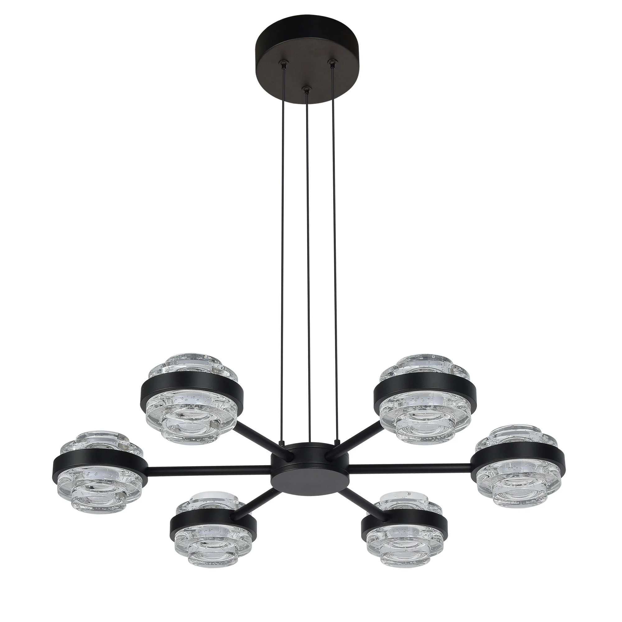 VONN Artisan Milano VAP2336BL 25" Integrated LED ETL Certified Pendant, Height Adjustable Chandelier, Black - Image 8