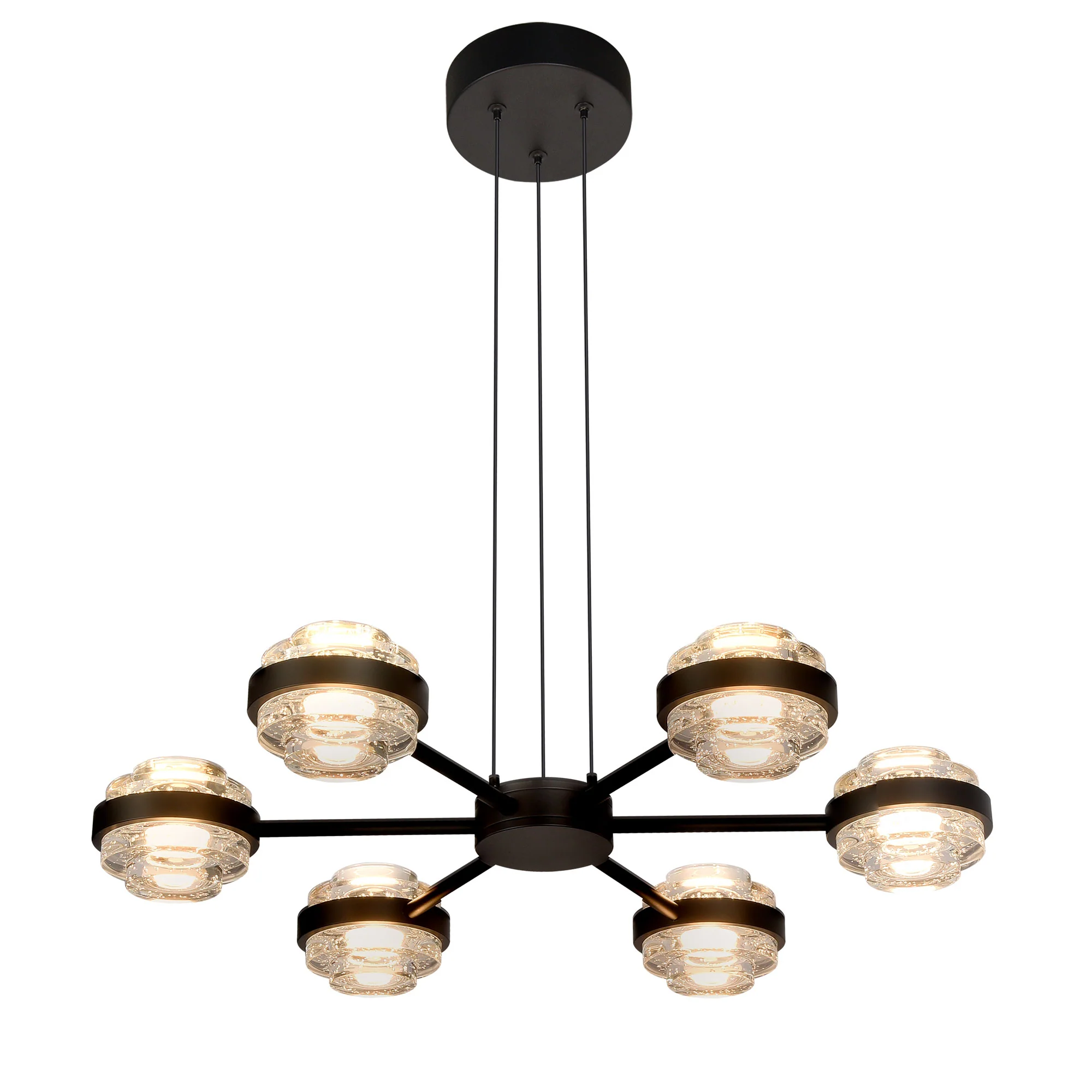 VONN Artisan Milano VAP2336BL 25" Integrated LED ETL Certified Pendant, Height Adjustable Chandelier, Black - Image 9