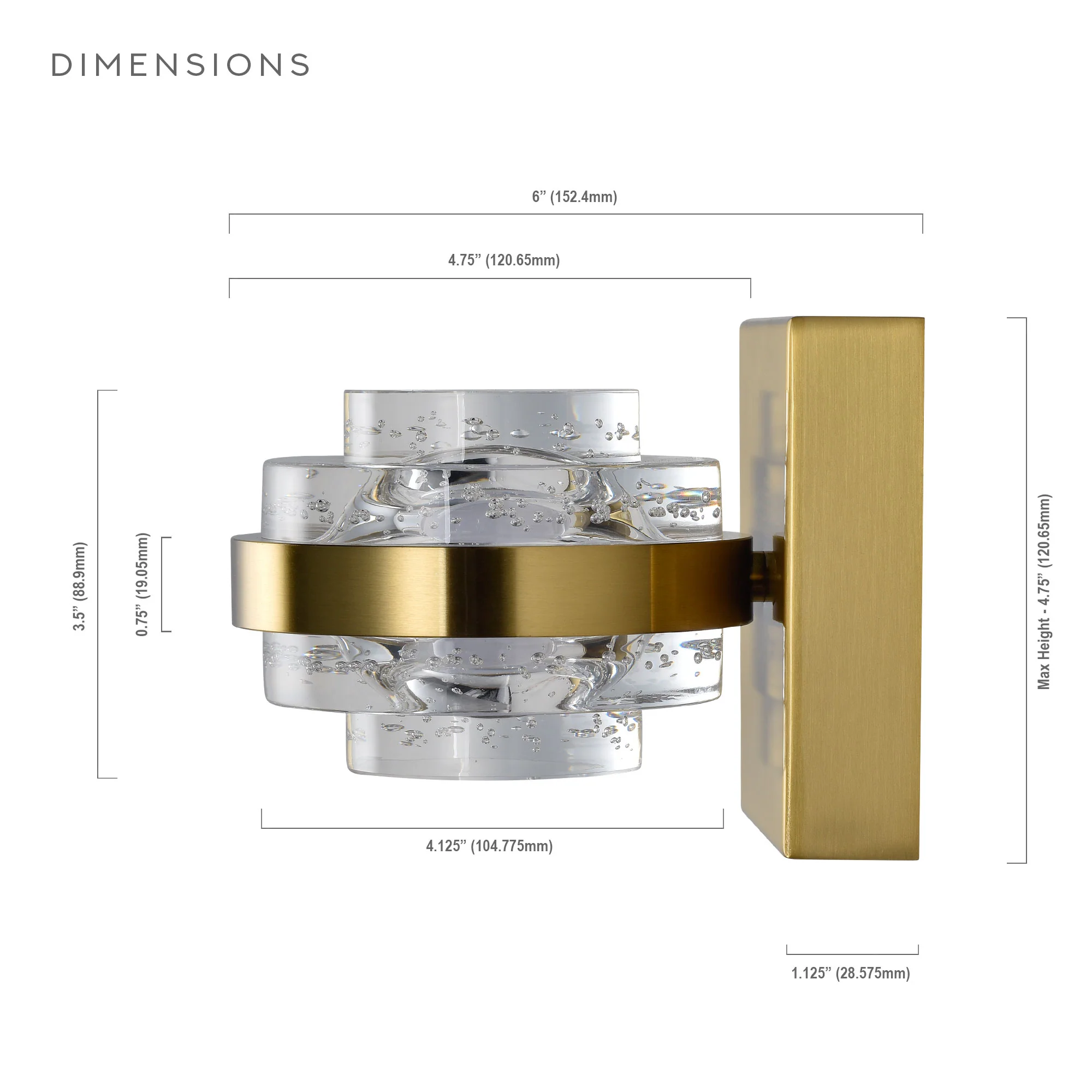 VONN Artisan Milano VAW1331AB 6" 1-Light Integrated LED ETL Certified Wall Sconce, Antique Brass - Image 6