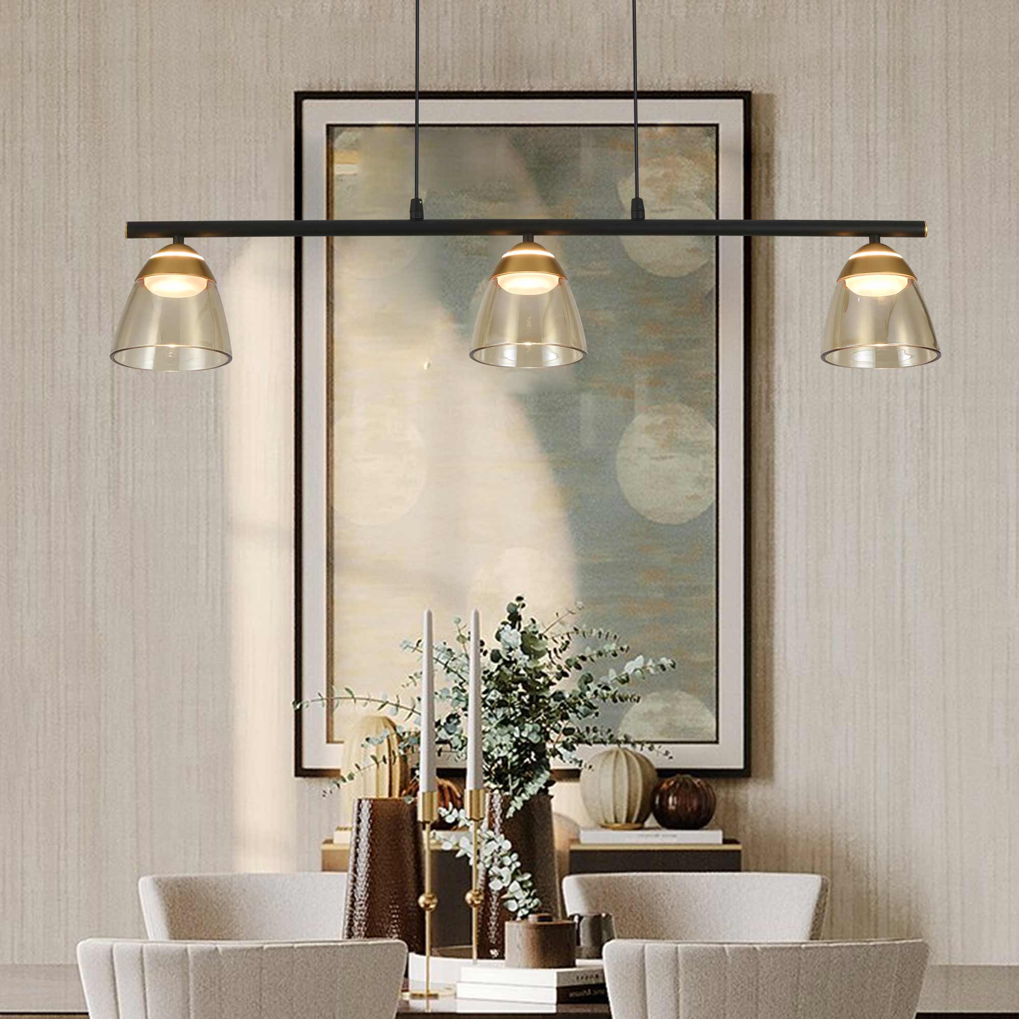 VONN Artisan Roma VAC3293BL 36" Integrated LED ETL Certified Pendant, Height Adjustable Chandelier, Black - Image 2