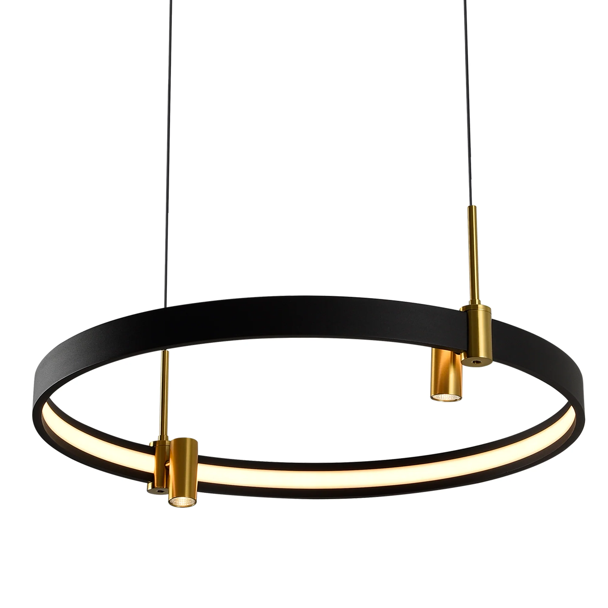 VONN Tania VMC33223BL 23" 100-277V Integrated LED ETL Certified Pendant, Height Adjustable Ring Chandelier, Black - Image 6