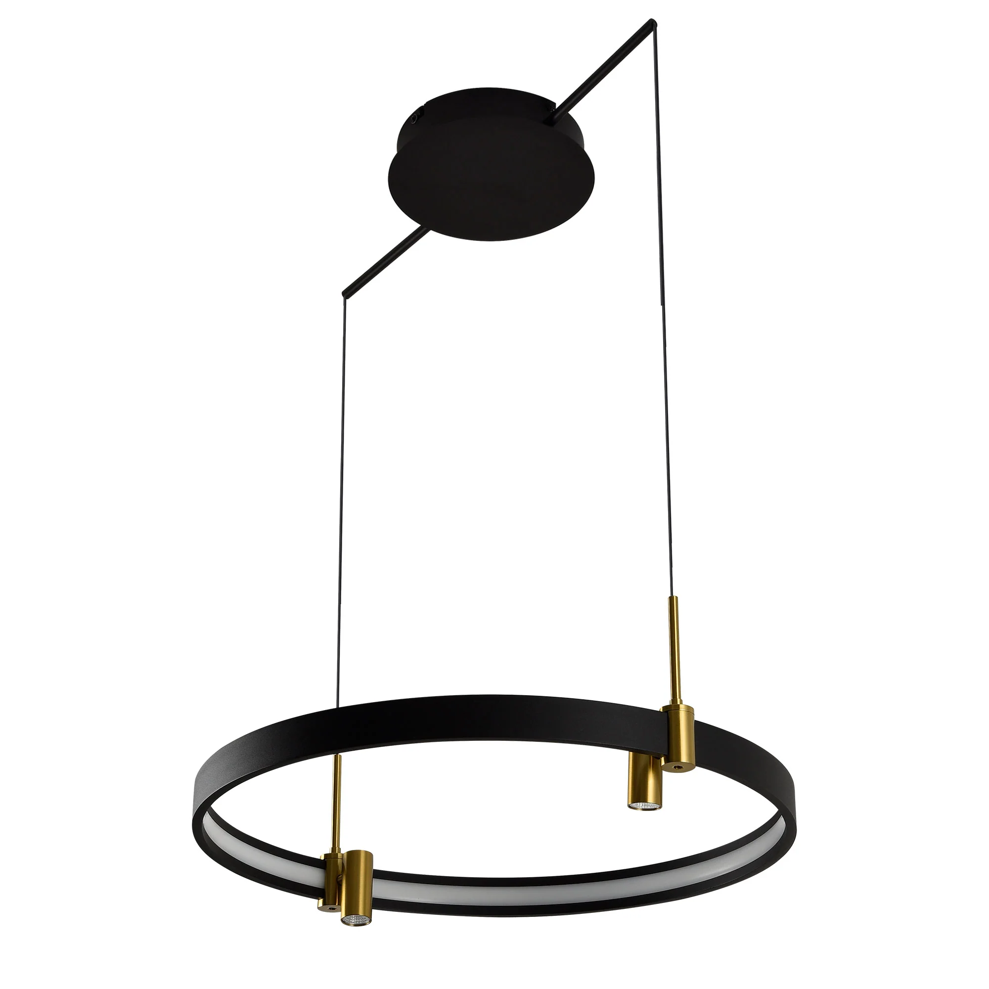 VONN Tania VMC33223BL 23" 100-277V Integrated LED ETL Certified Pendant, Height Adjustable Ring Chandelier, Black - Image 8