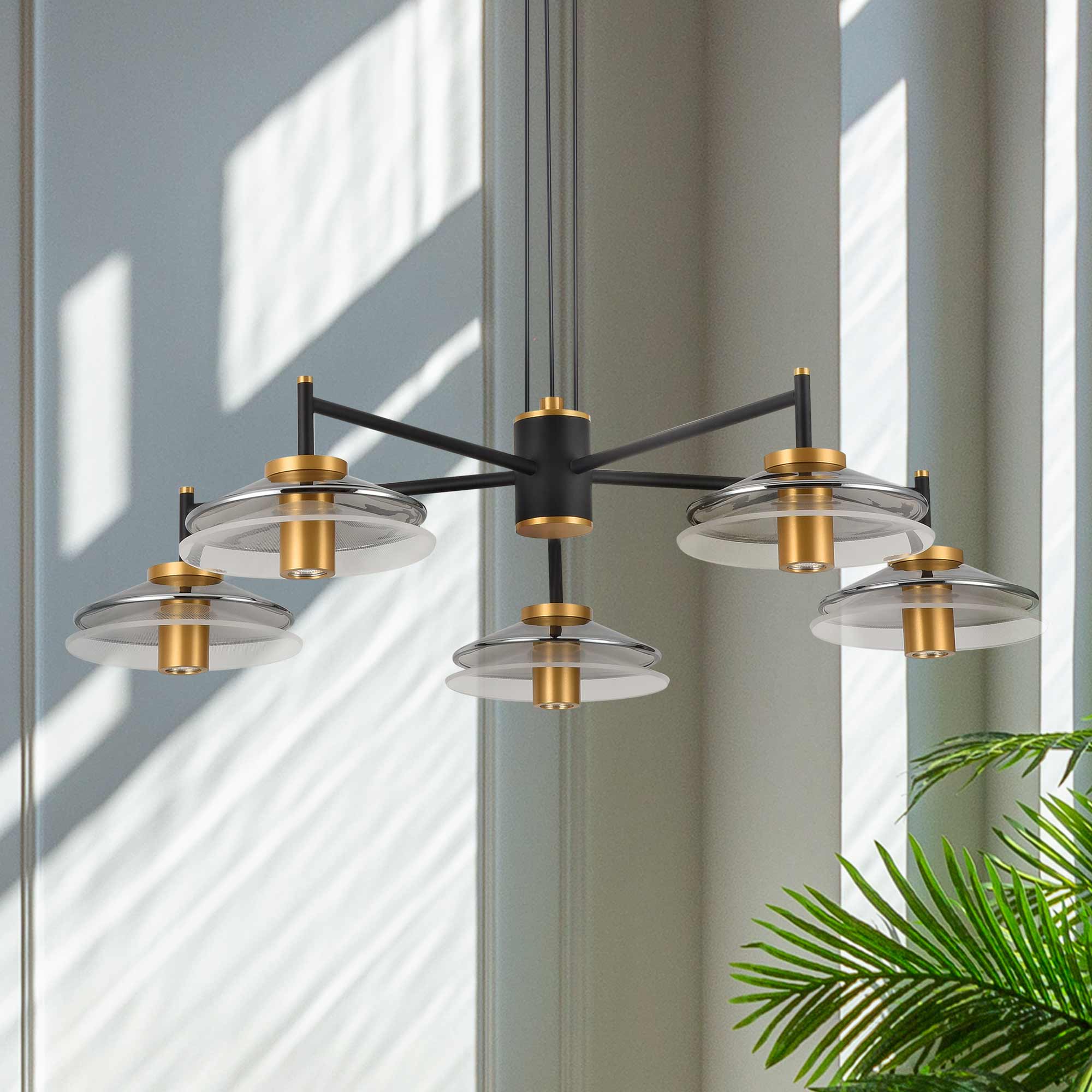 VONN Artisan Verona VAC3315BL 31" Integrated LED ETL Certified Pendant, Height Adjustable Chandelier, Black - Image 3