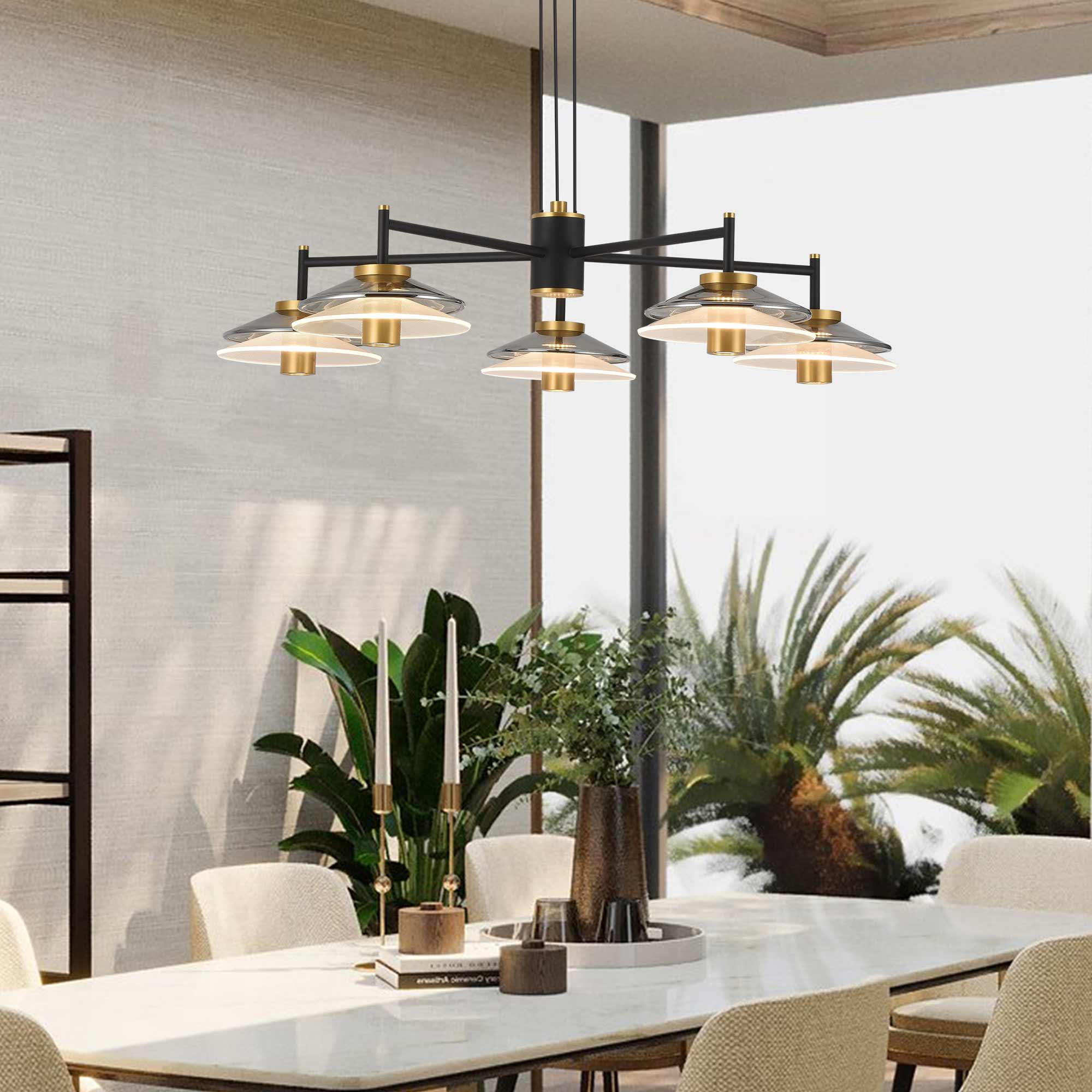 VONN Artisan Verona VAC3315BL 31" Integrated LED ETL Certified Pendant, Height Adjustable Chandelier, Black - Image 4