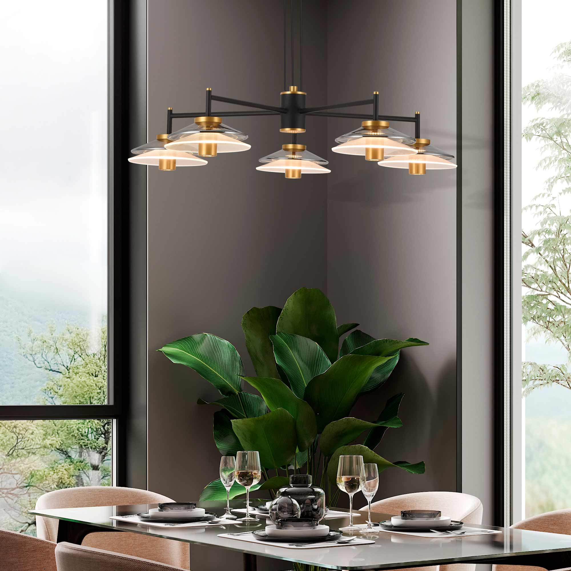 VONN Artisan Verona VAC3315BL 31" Integrated LED ETL Certified Pendant, Height Adjustable Chandelier, Black - Image 5