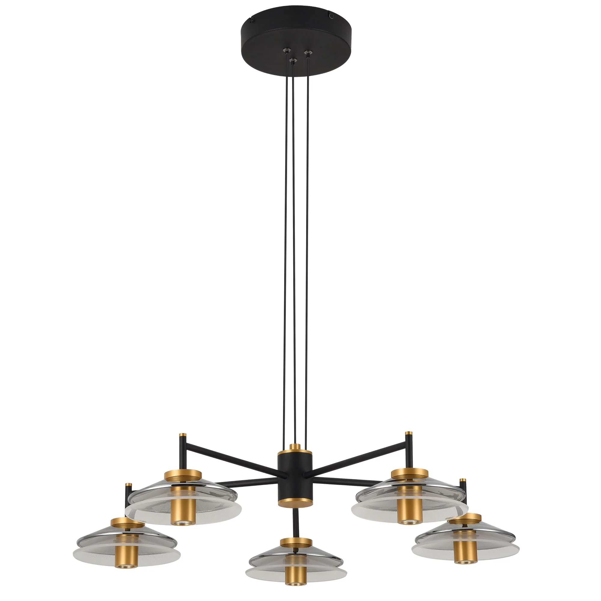 VONN Artisan Verona VAC3315BL 31" Integrated LED ETL Certified Pendant, Height Adjustable Chandelier, Black - Image 8