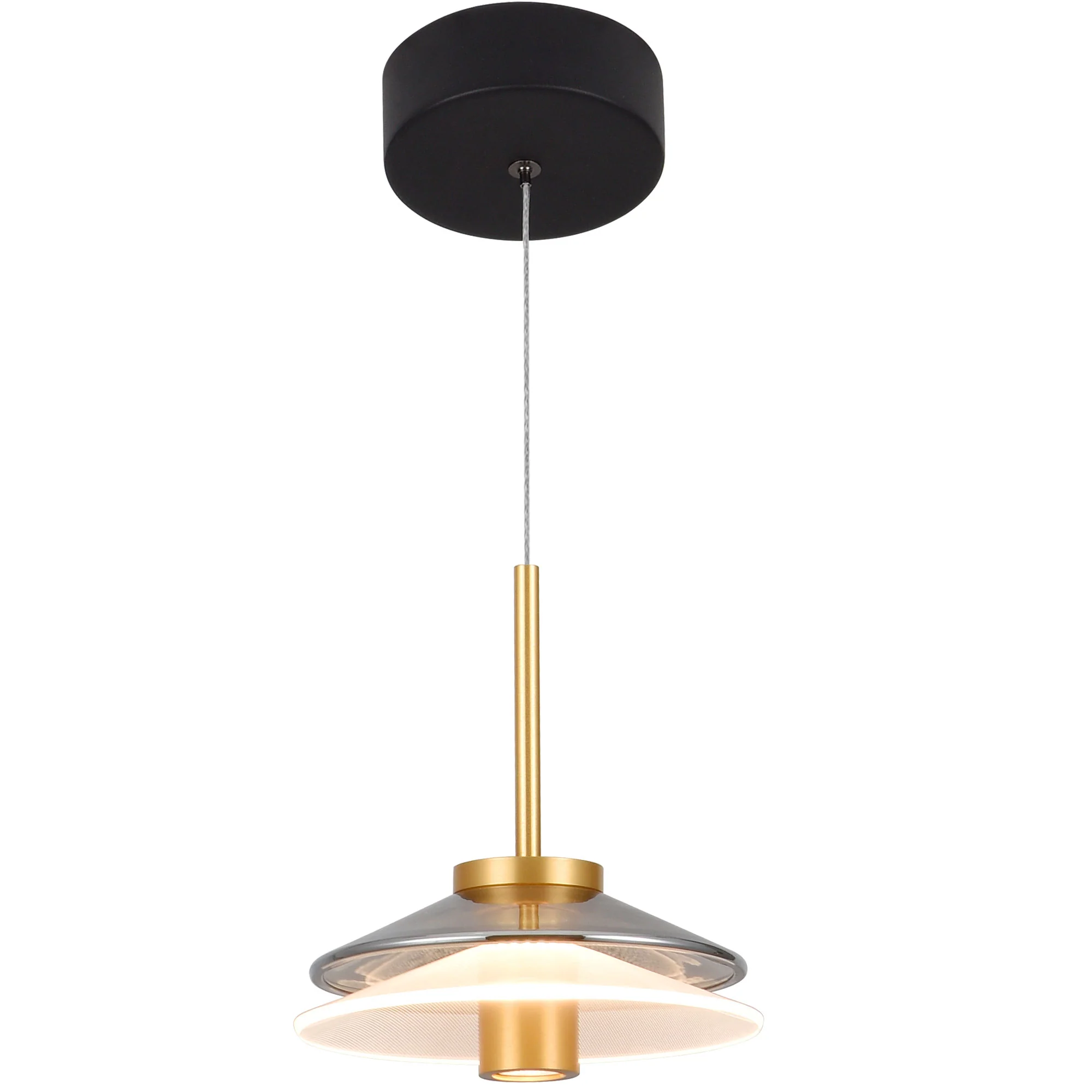 VONN Artisan Verona VAP2311BL 7" Integrated LED ETL Certified Height Adjustable Pendant, with Glass Shade, Black - Image 10