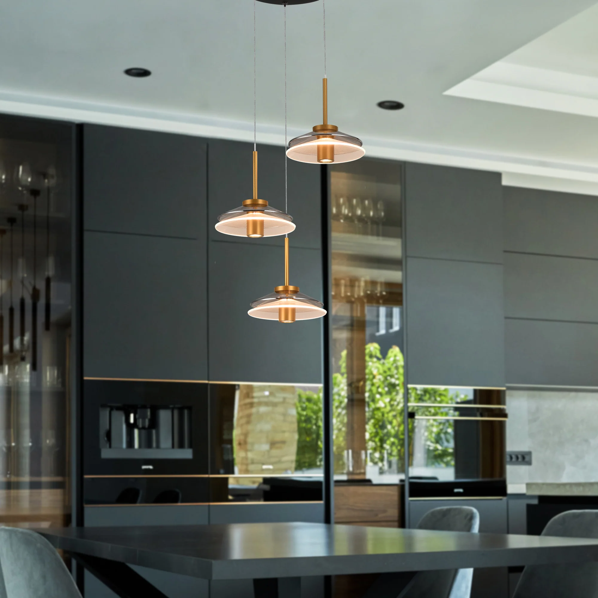 VONN Artisan Verona VAP2313BL 16" Integrated LED ETL Certified Pendant, Height Adjustable Chandelier, Black - Image 2