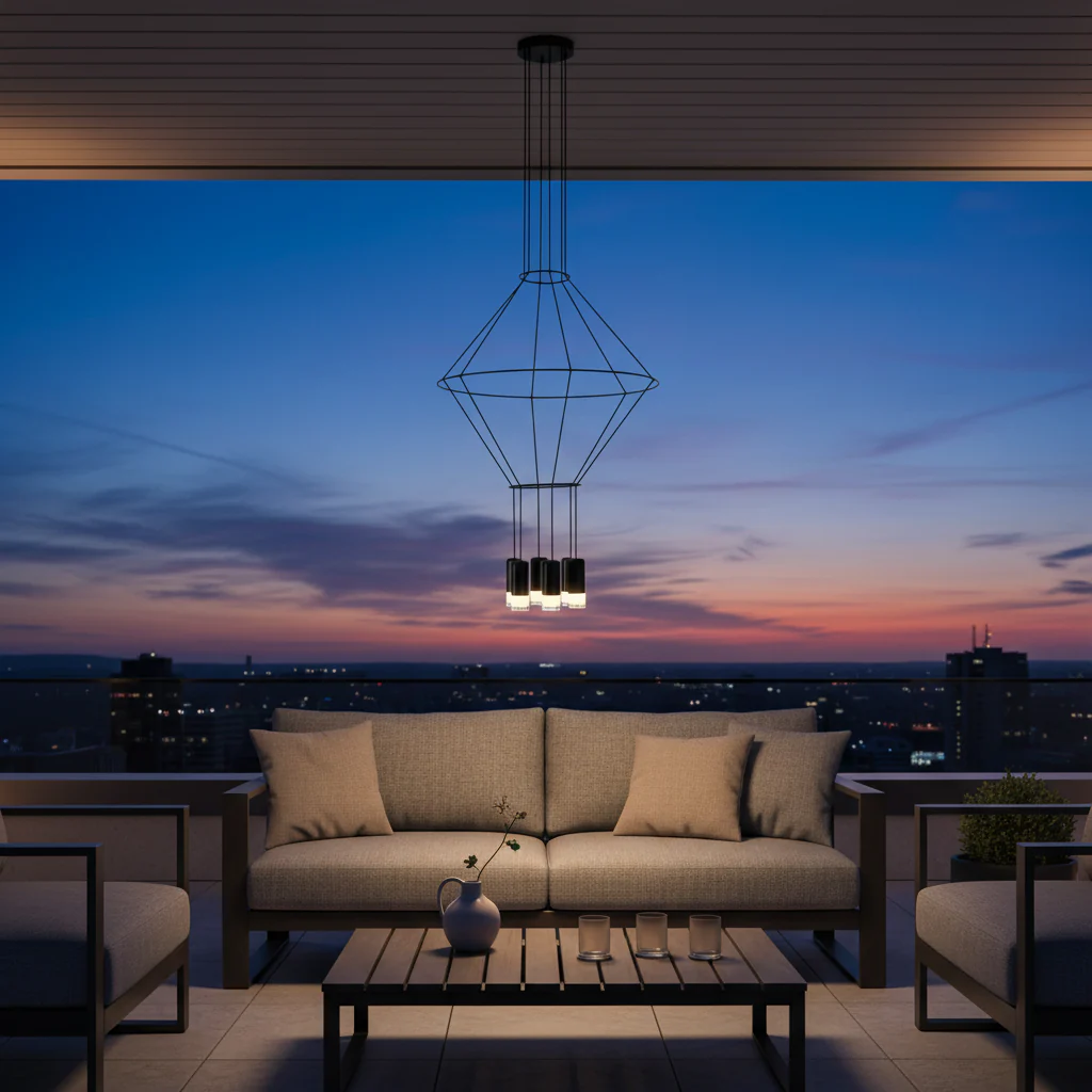 VONN Expression VEP2820617BL 17.75" 6-Light ETL Certified Integrated LED Height Adjustable Pendant in Black - Image 2