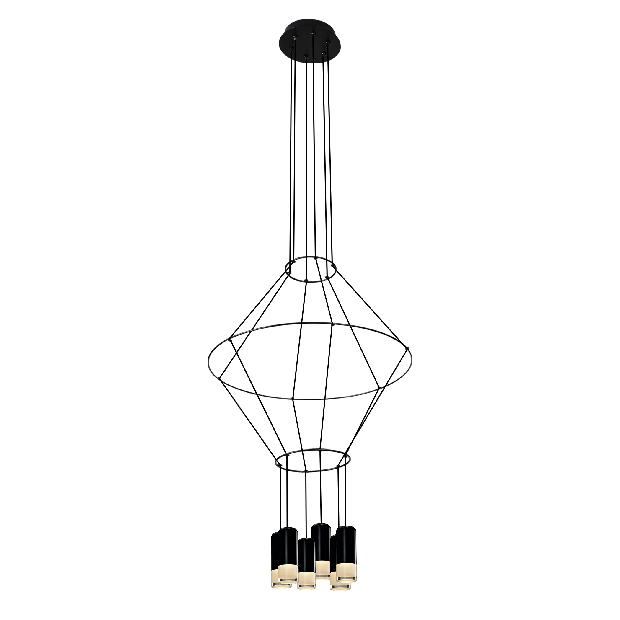 VONN Expression VEP2820617BL 17.75" 6-Light ETL Certified Integrated LED Height Adjustable Pendant in Black - Image 5