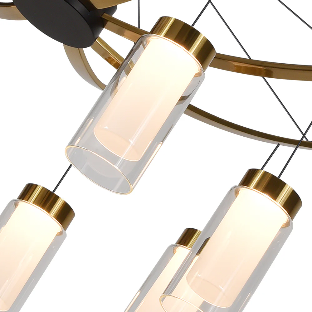 VONN Artisan GENOA VAC3118BL 24" Integrated LED ETL Certified Pendant, Height Adjustable Chandelier, Black - Image 10