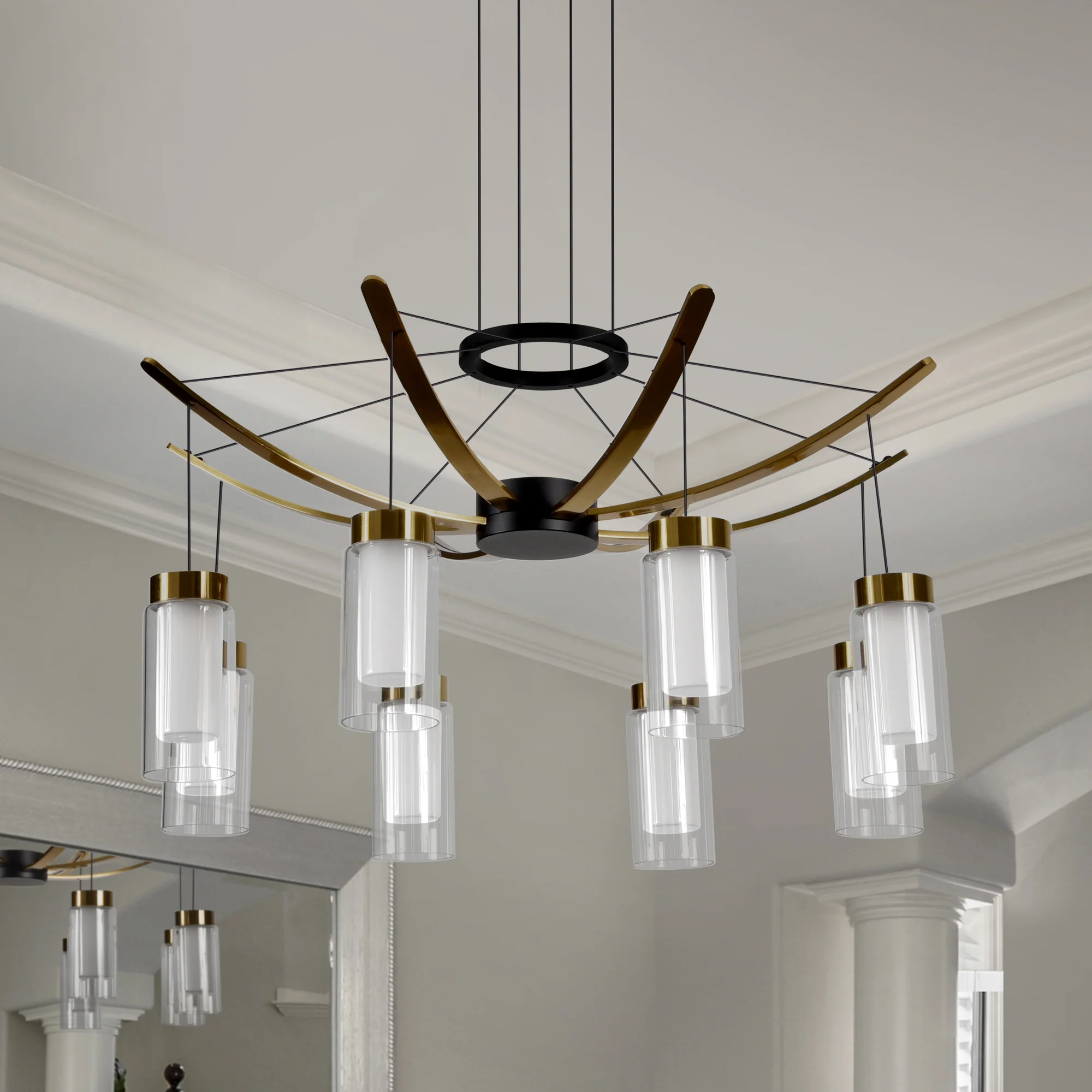 VONN Artisan GENOA VAC3118BL 24" Integrated LED ETL Certified Pendant, Height Adjustable Chandelier, Black - Image 2