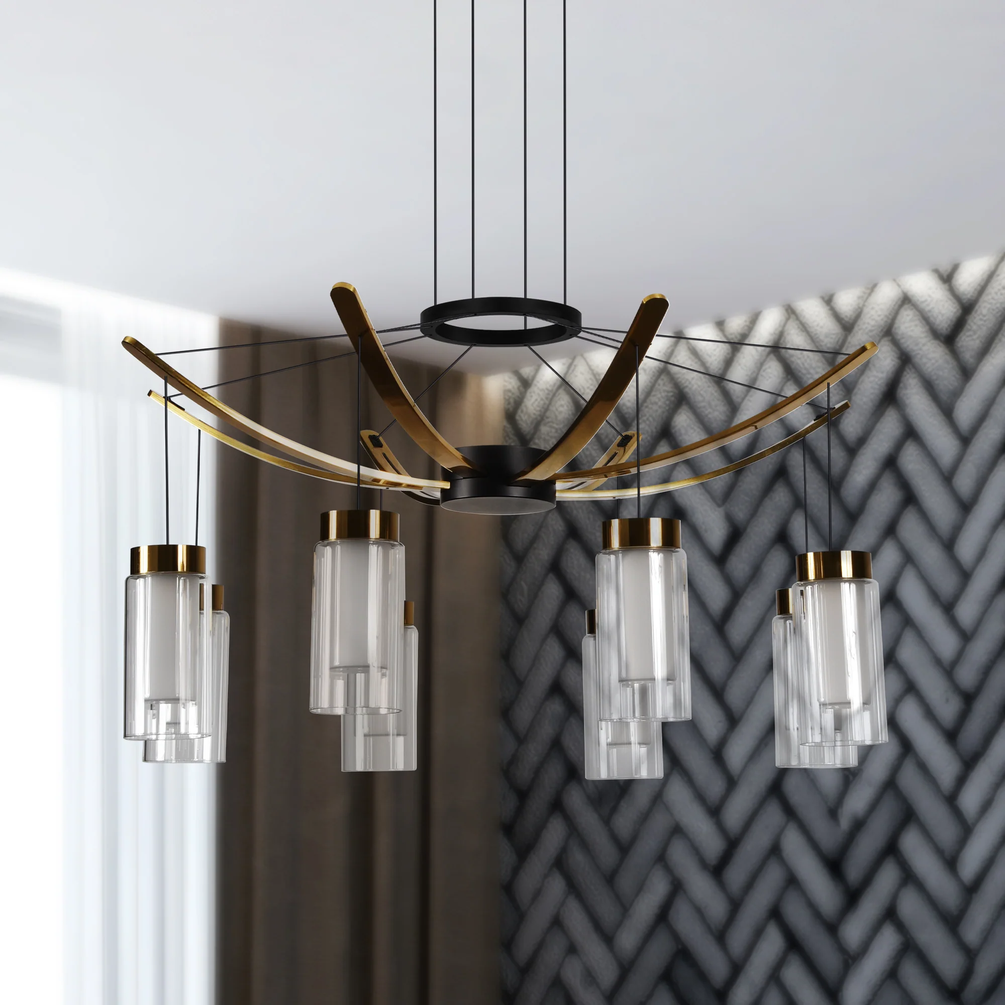 VONN Artisan GENOA VAC3118BL 24" Integrated LED ETL Certified Pendant, Height Adjustable Chandelier, Black - Image 4
