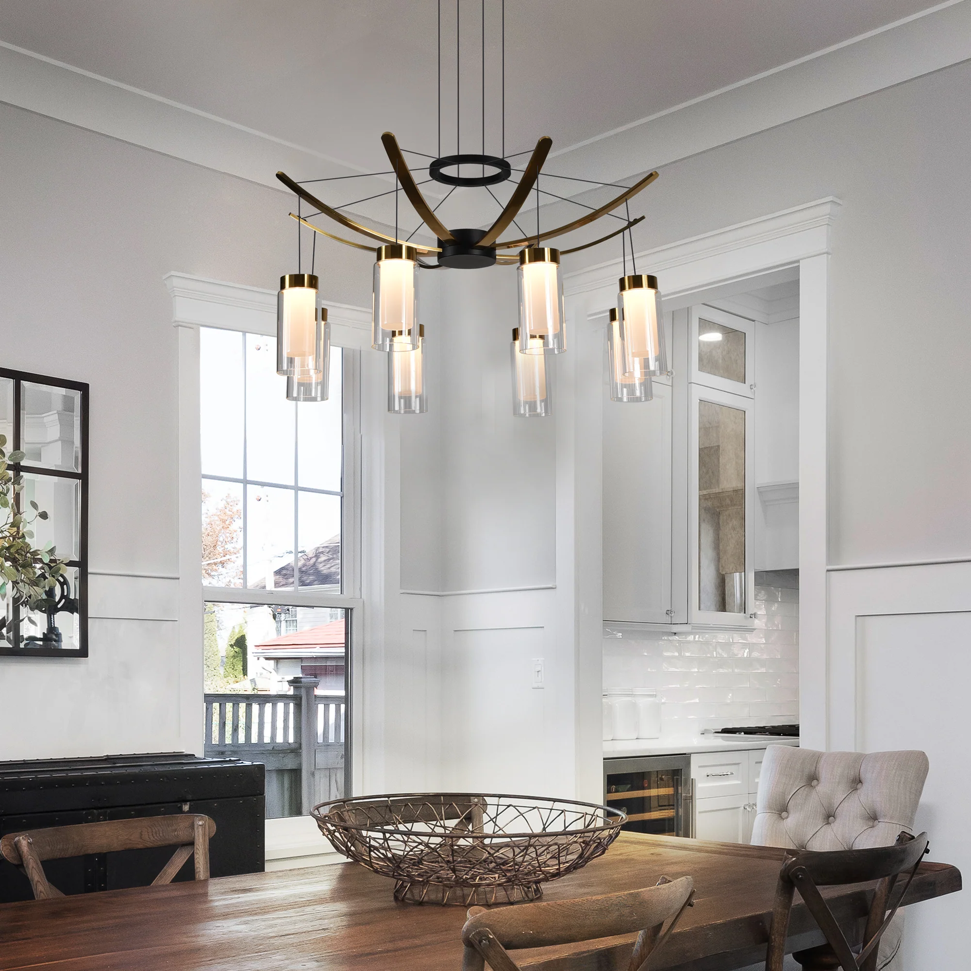 VONN Artisan GENOA VAC3118BL 24" Integrated LED ETL Certified Pendant, Height Adjustable Chandelier, Black - Image 5