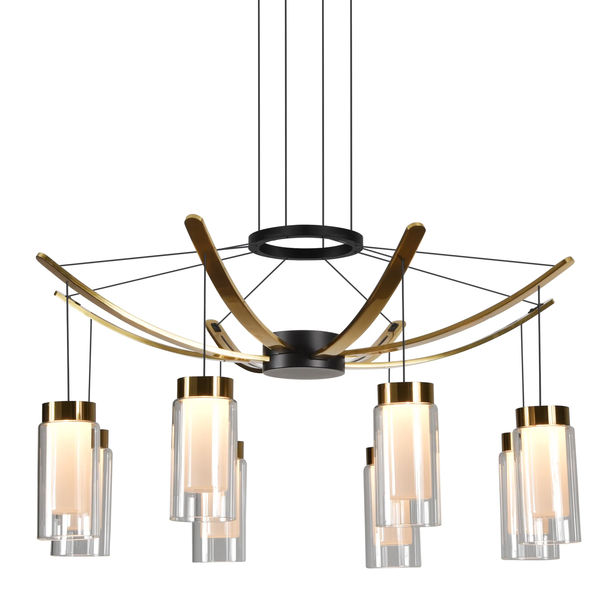 VONN Artisan GENOA VAC3118BL 24" Integrated LED ETL Certified Pendant, Height Adjustable Chandelier, Black - Image 8