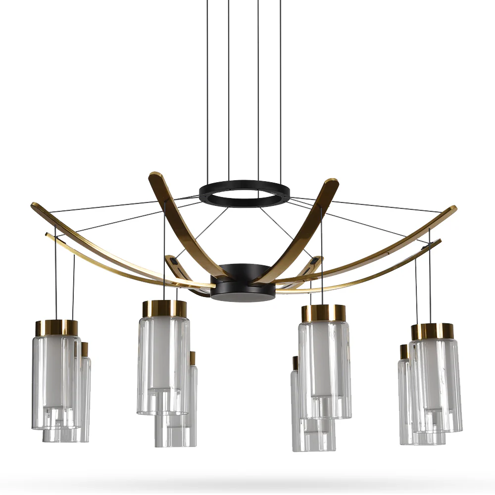 VONN Artisan GENOA VAC3118BL 24" Integrated LED ETL Certified Pendant, Height Adjustable Chandelier, Black - Image 9