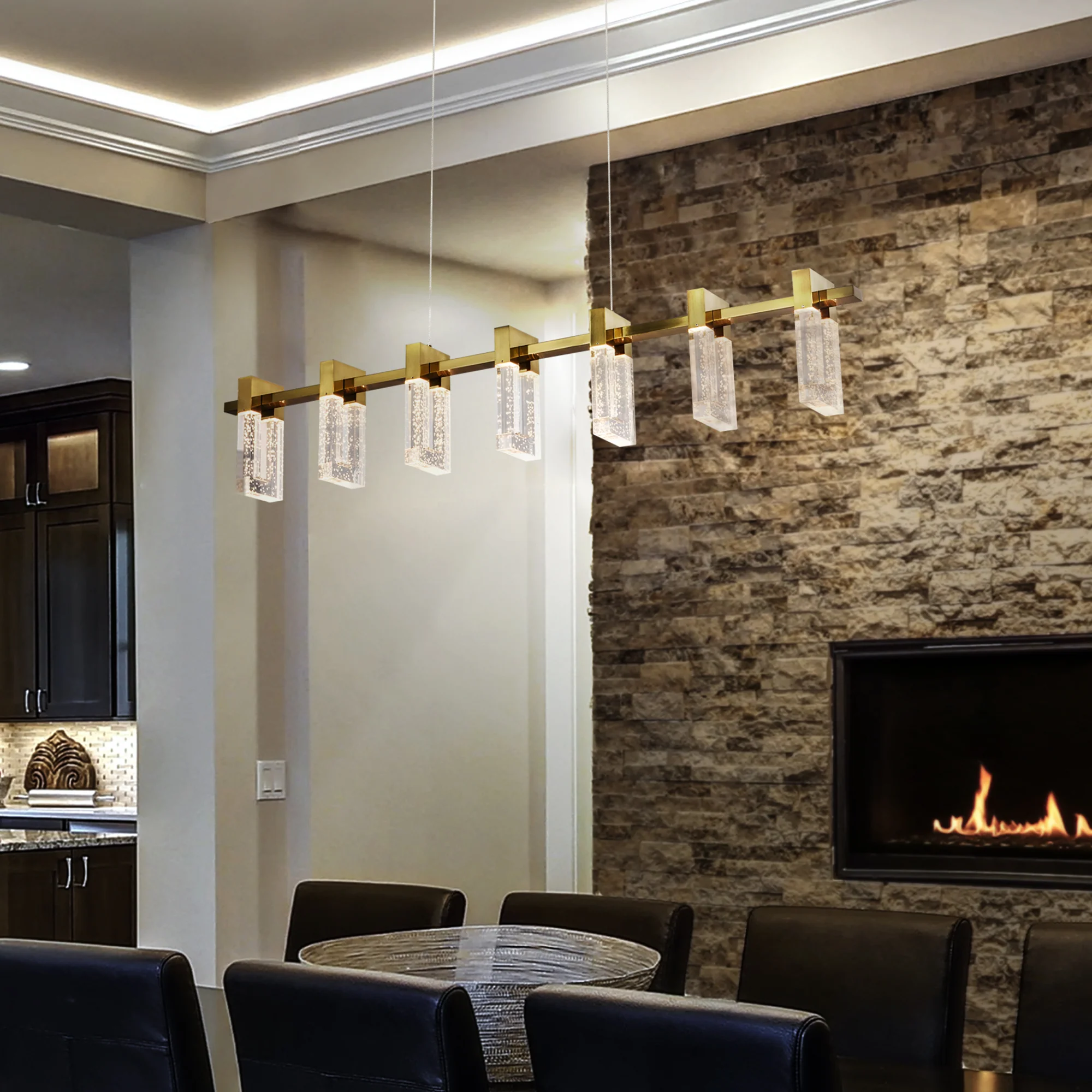 VONN Artisan Sorrento VAC3137AB 40" ETL Certified Integrated LED Pendant, Height Adjustable Chandelier, Black - Image 2
