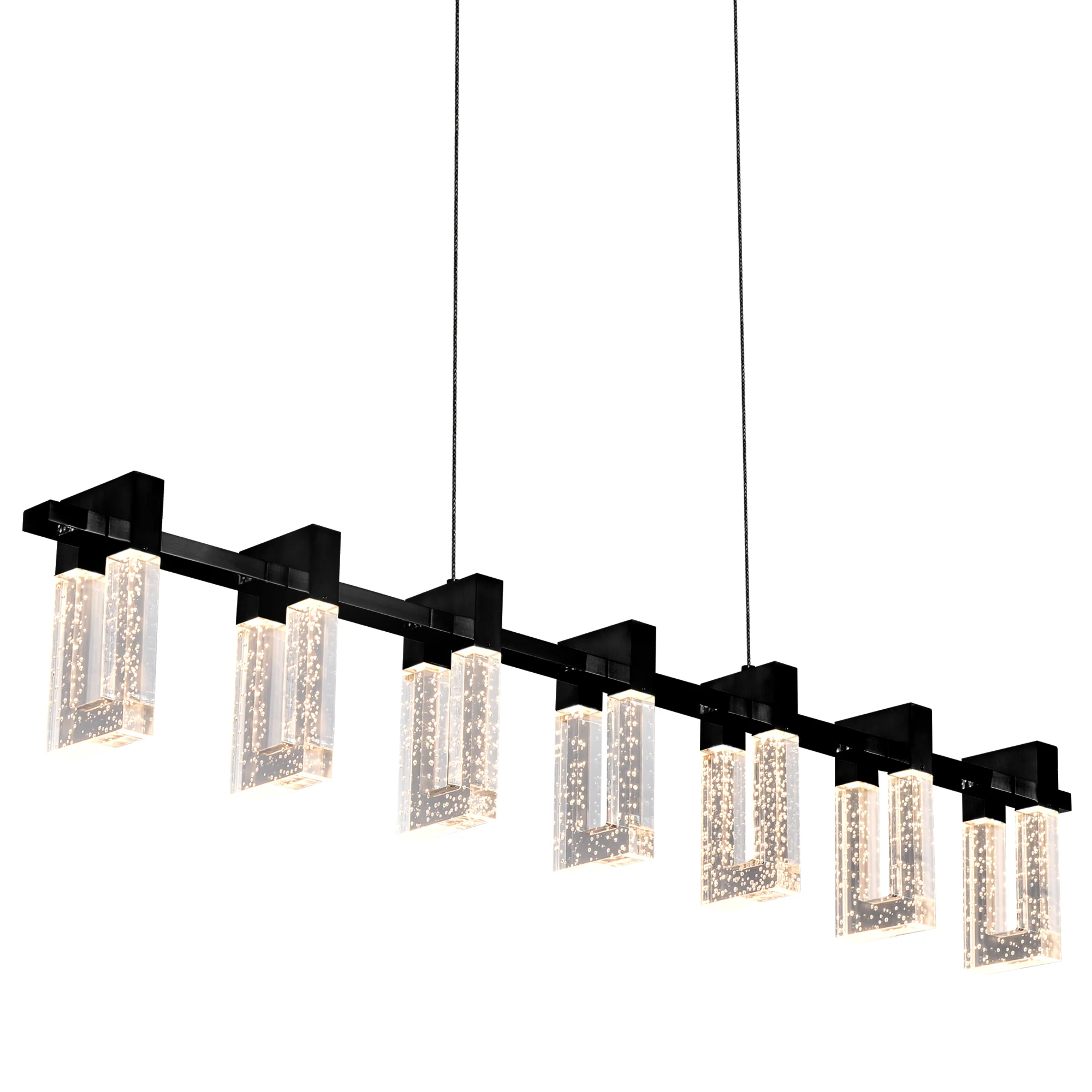 VONN Artisan Sorrento VAC3137BL 40" 7-Light ETL Cert Integrated LED Pendant, Height Adjustable Chandelier, Black - Image 8