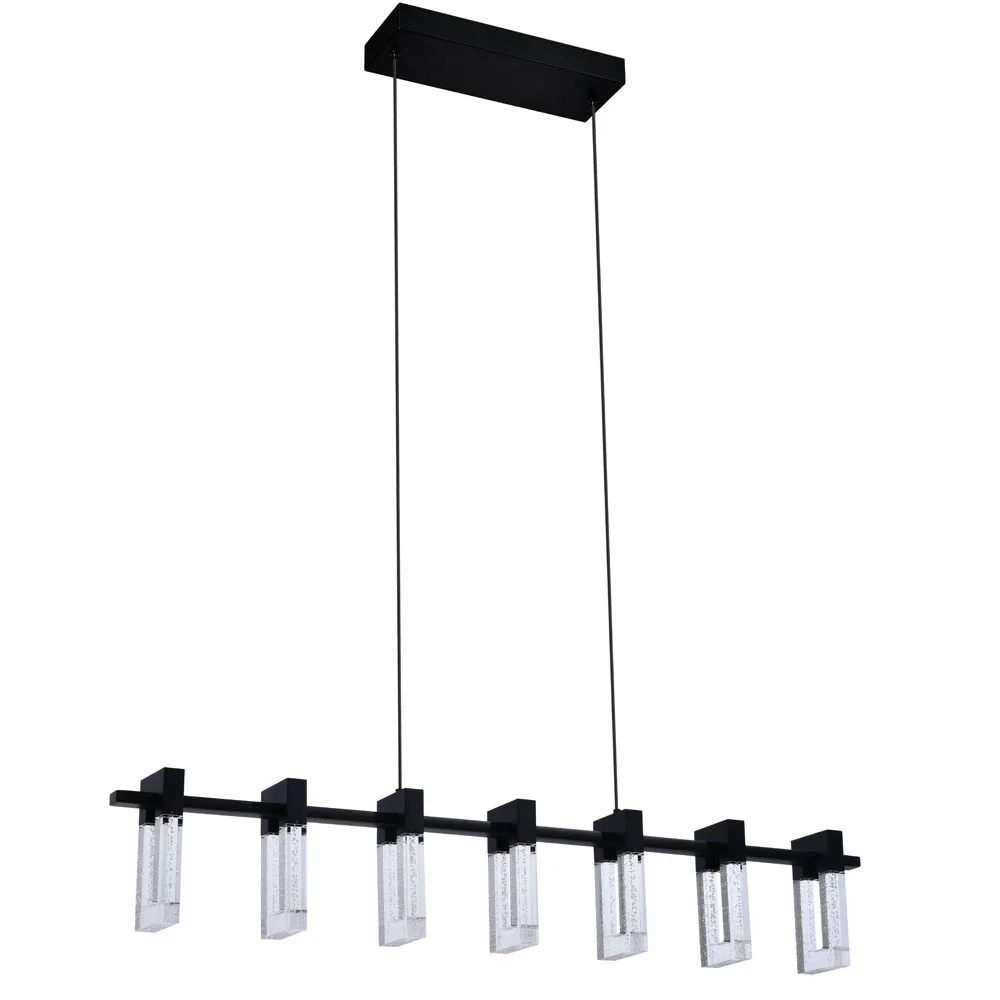 VONN Artisan Sorrento VAC3137BL 40" 7-Light ETL Cert Integrated LED Pendant, Height Adjustable Chandelier, Black - Image 9
